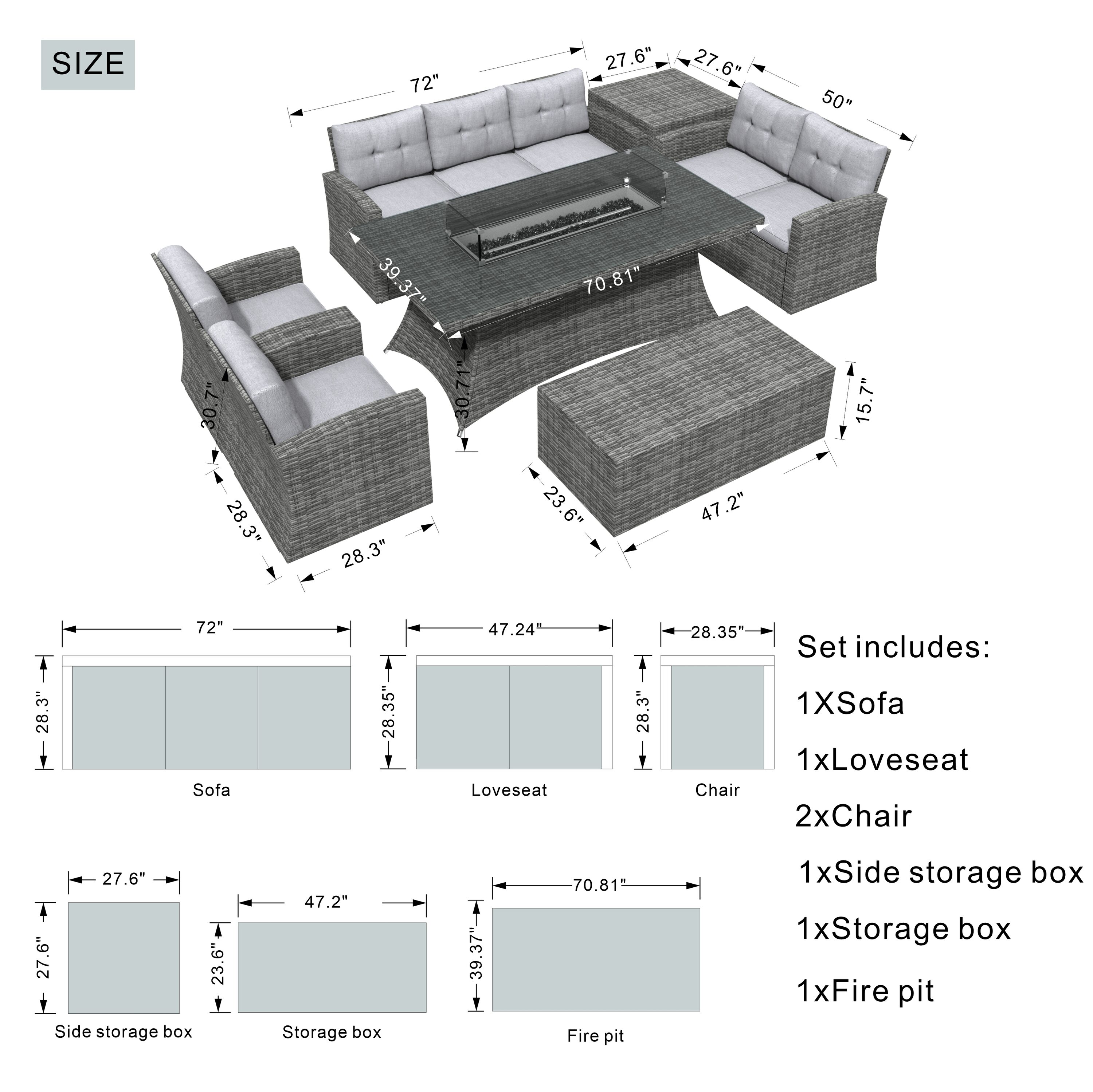 Moda Furnishings 1106R-1503-GR Patio-Conversation-Sets - View #2