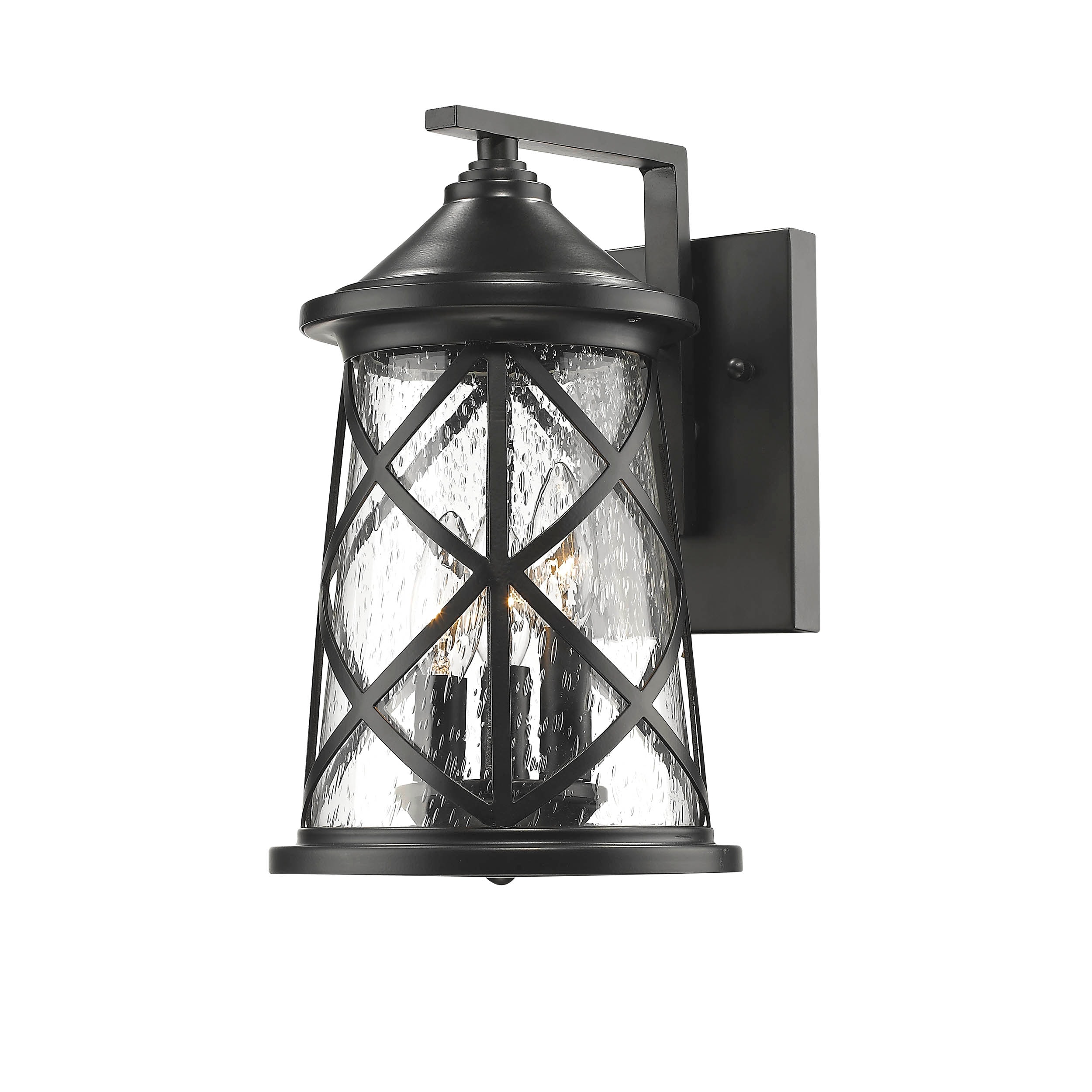 Millennium Lighting 2502-PBK Gordon 3-Light 13-in H Black Dark Sky Outdoor Wall Light
