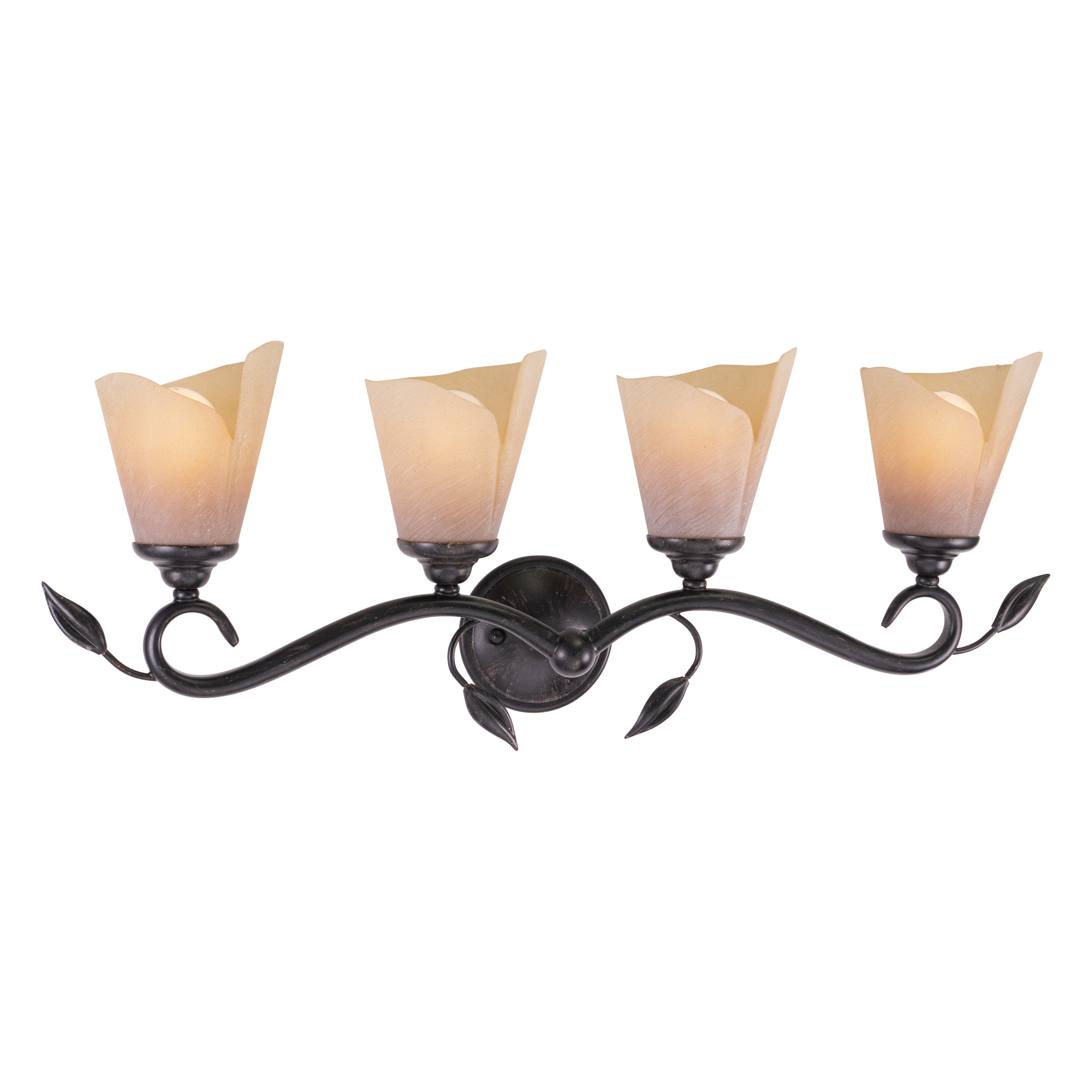 Cascadia CP-VLU004BW Capri 29.75-in 4-Light Black Walnut Rustic Vanity Light