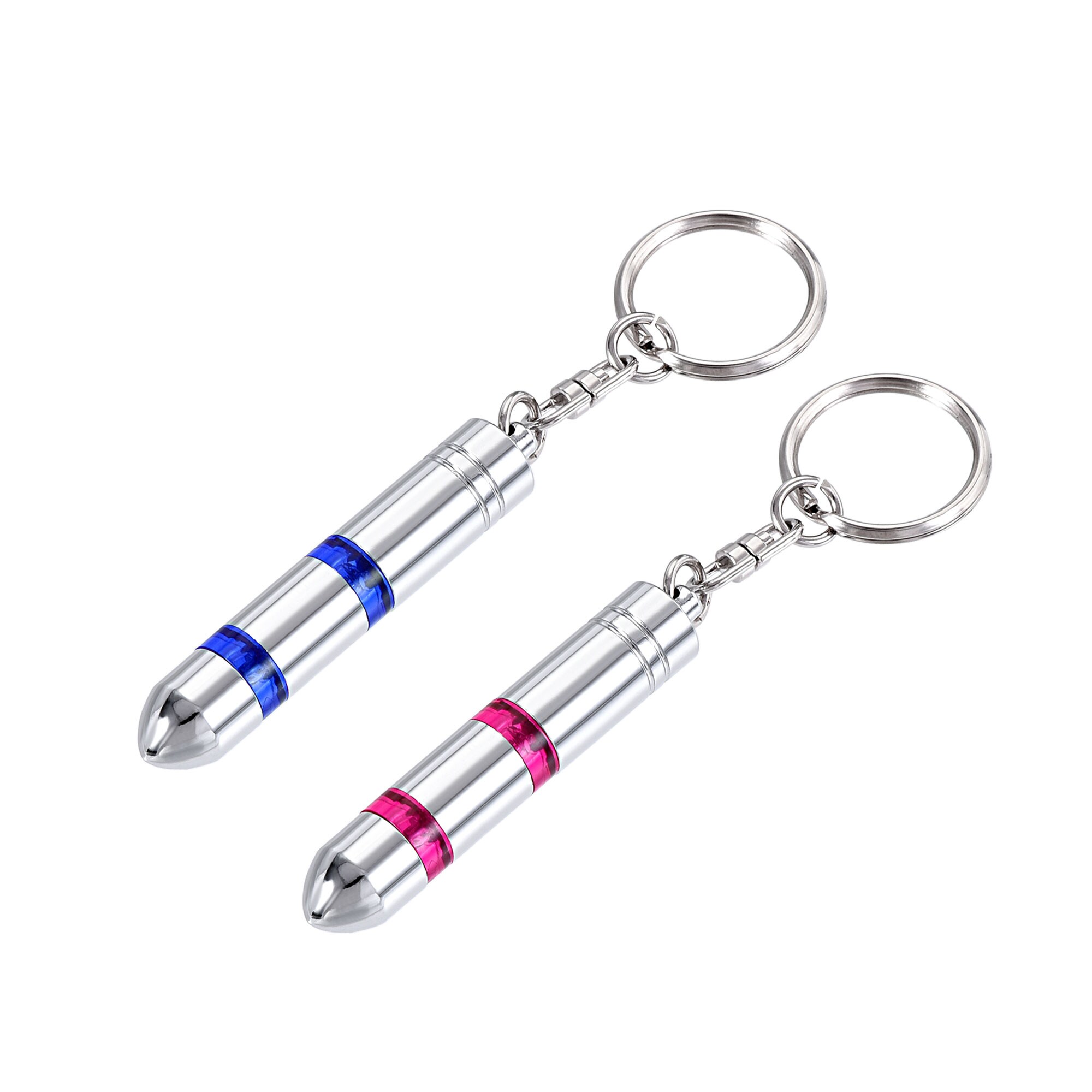 Unique Bargains Anti-Static Keychain Static Secondary Electricity Discharge ESD Keyring Surface Chromed Magnetic Head (Blue Red 1 Set)