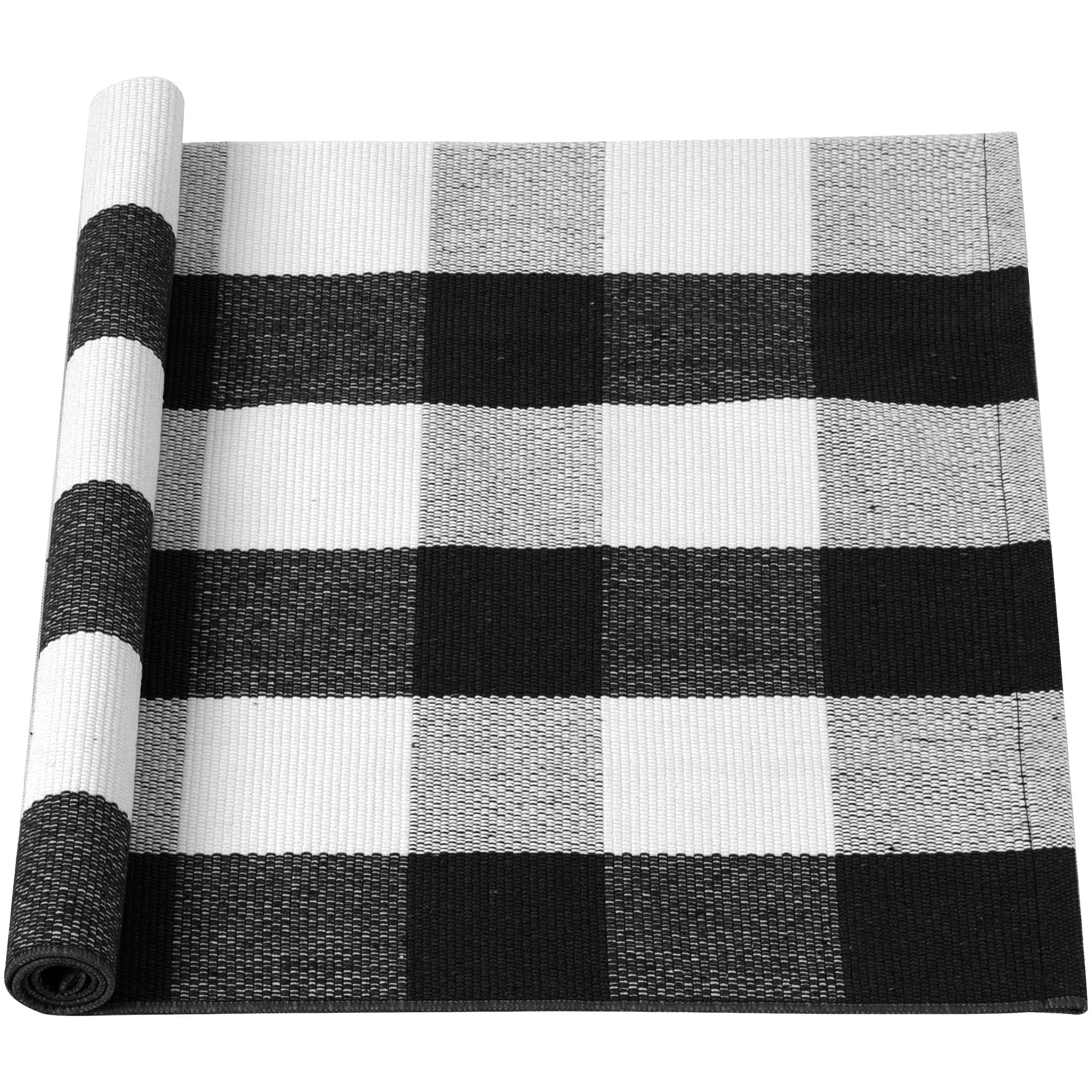 Unique Bargains - Buffalo Check Rug Plaid Outdoor Rug Layered Door Mat Cotton Gingham Rugs Floor ...