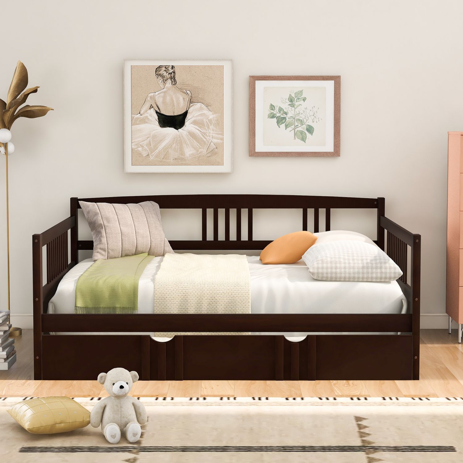 JASMODER LP000048AAP Espresso Full Composite Platform Bed