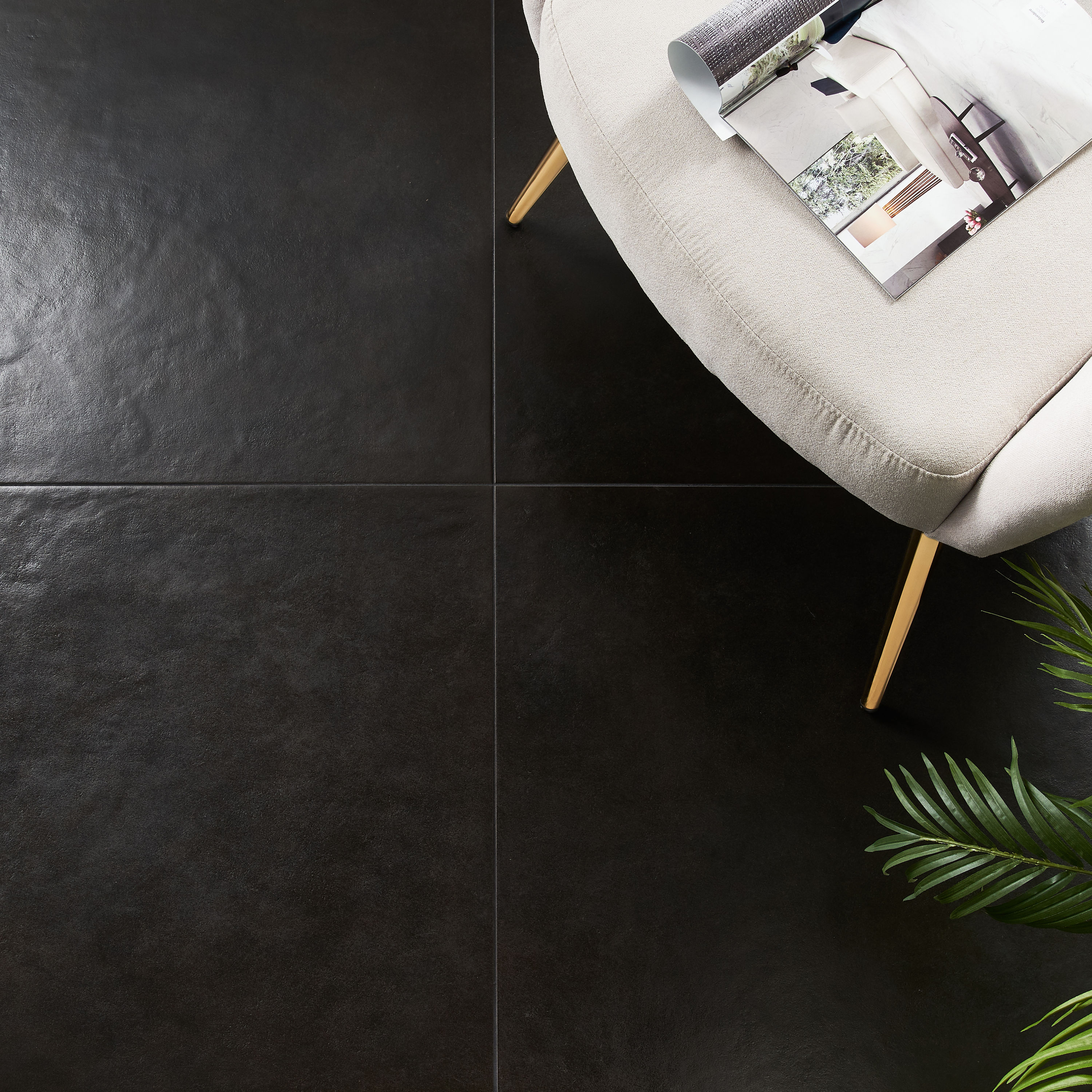 Vocal 24'' x 24'' Matte Black Porcelain Floor and Wall Tile