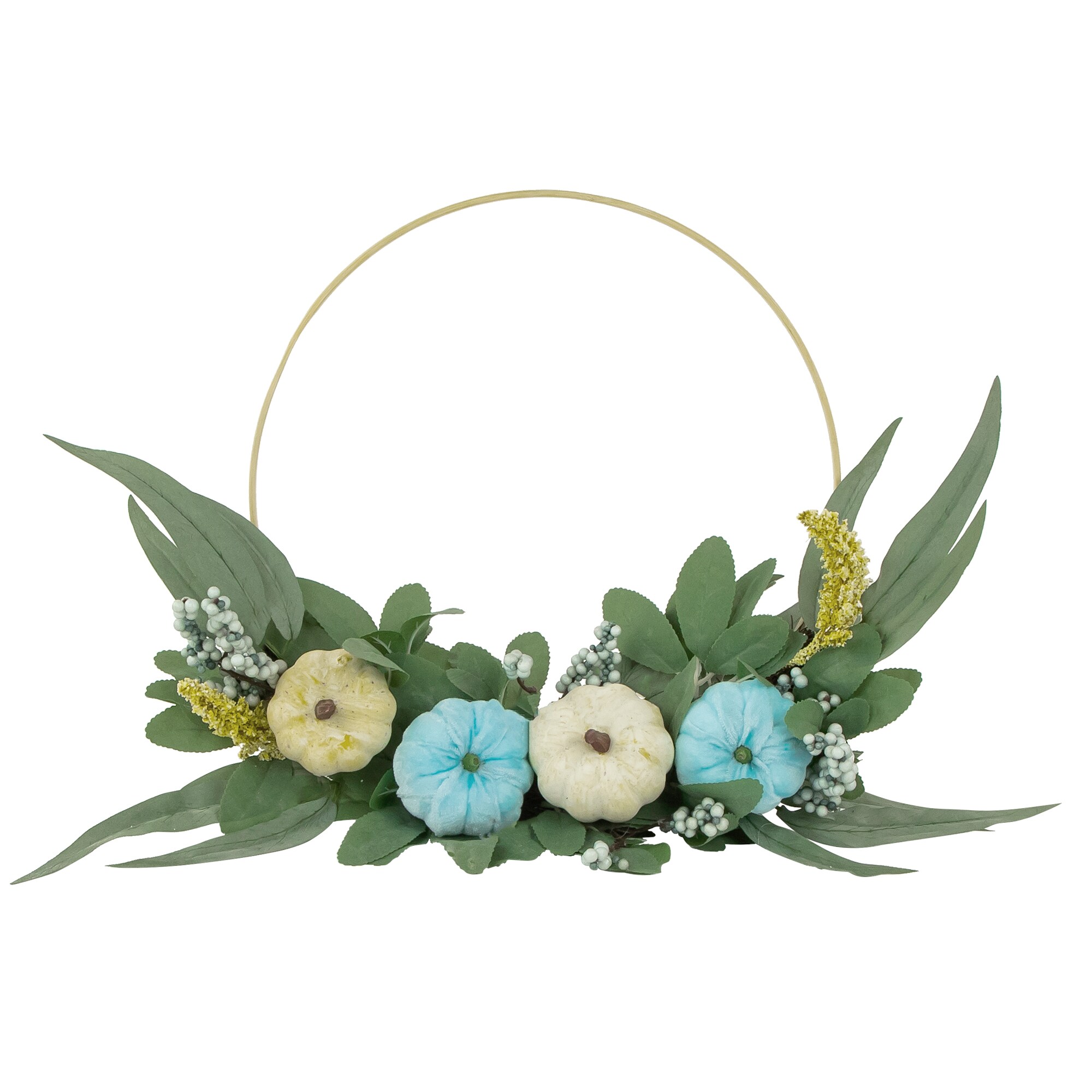 Northlight 35182620 1.5-ft 18-in Blue Pumpkins Artificial wreath