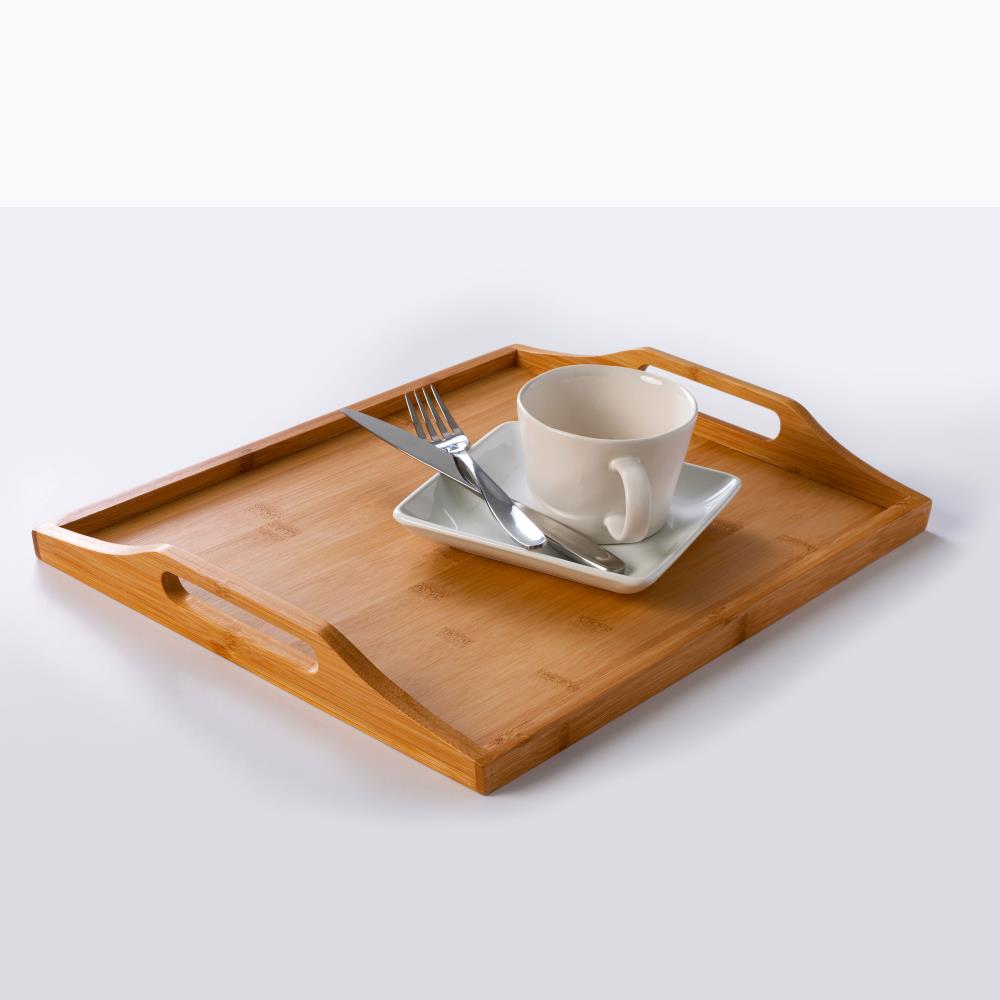 Rossie Home Serving Trays 13.25-in x 17-in Natural Bamboo Rectangle ...