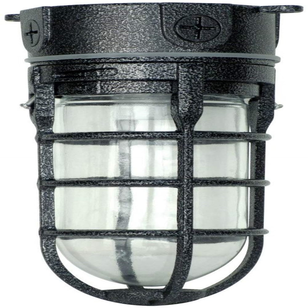 Woods L1706BLK 1 -Light 4.5-in Gloss Black Indoor/Outdoor