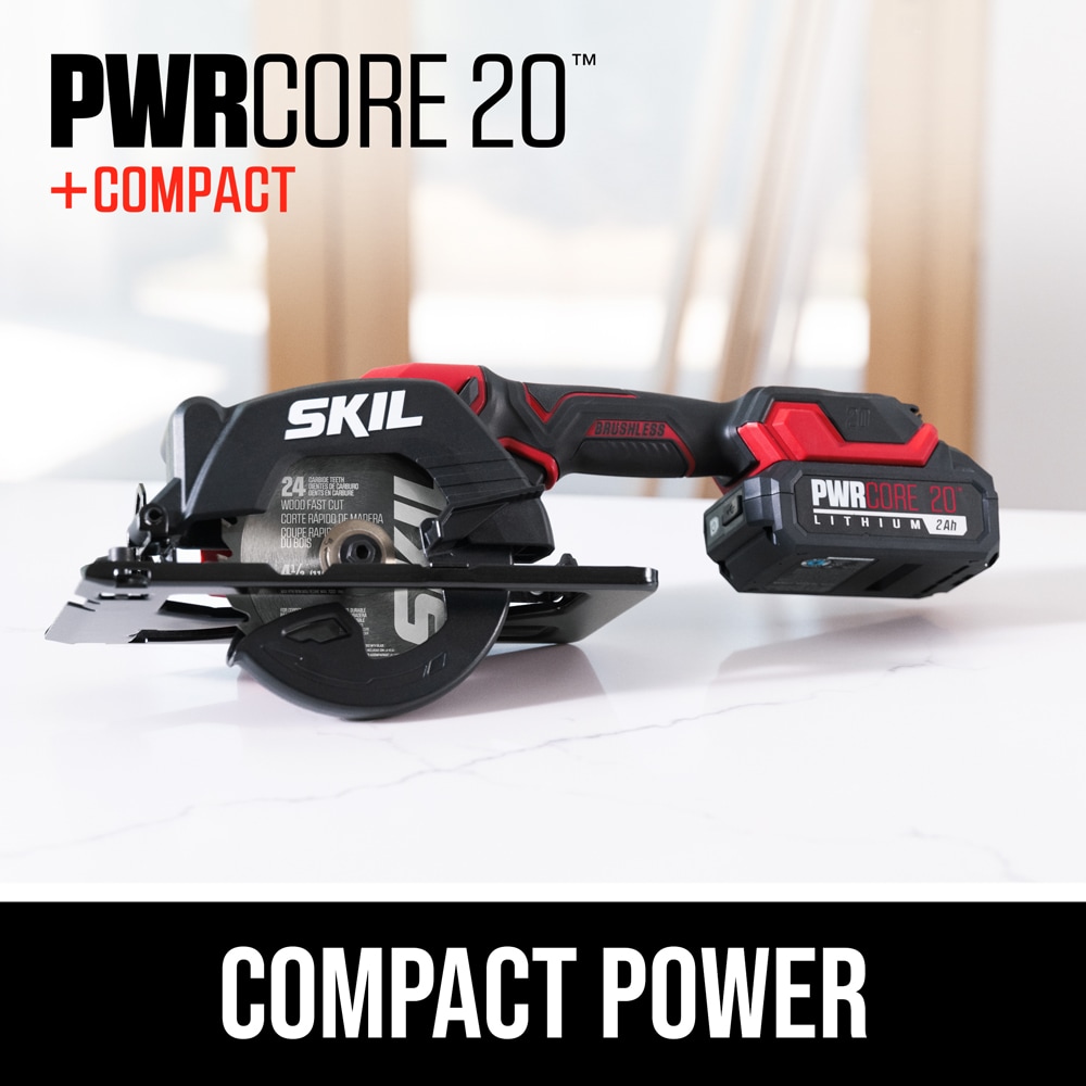 SKIL PWR CORE Compact 20-volt 4-1/2-in Brushless Cordless Circular Saw Kit  (1-Battery  Charger Included) in the Circular Saws department at