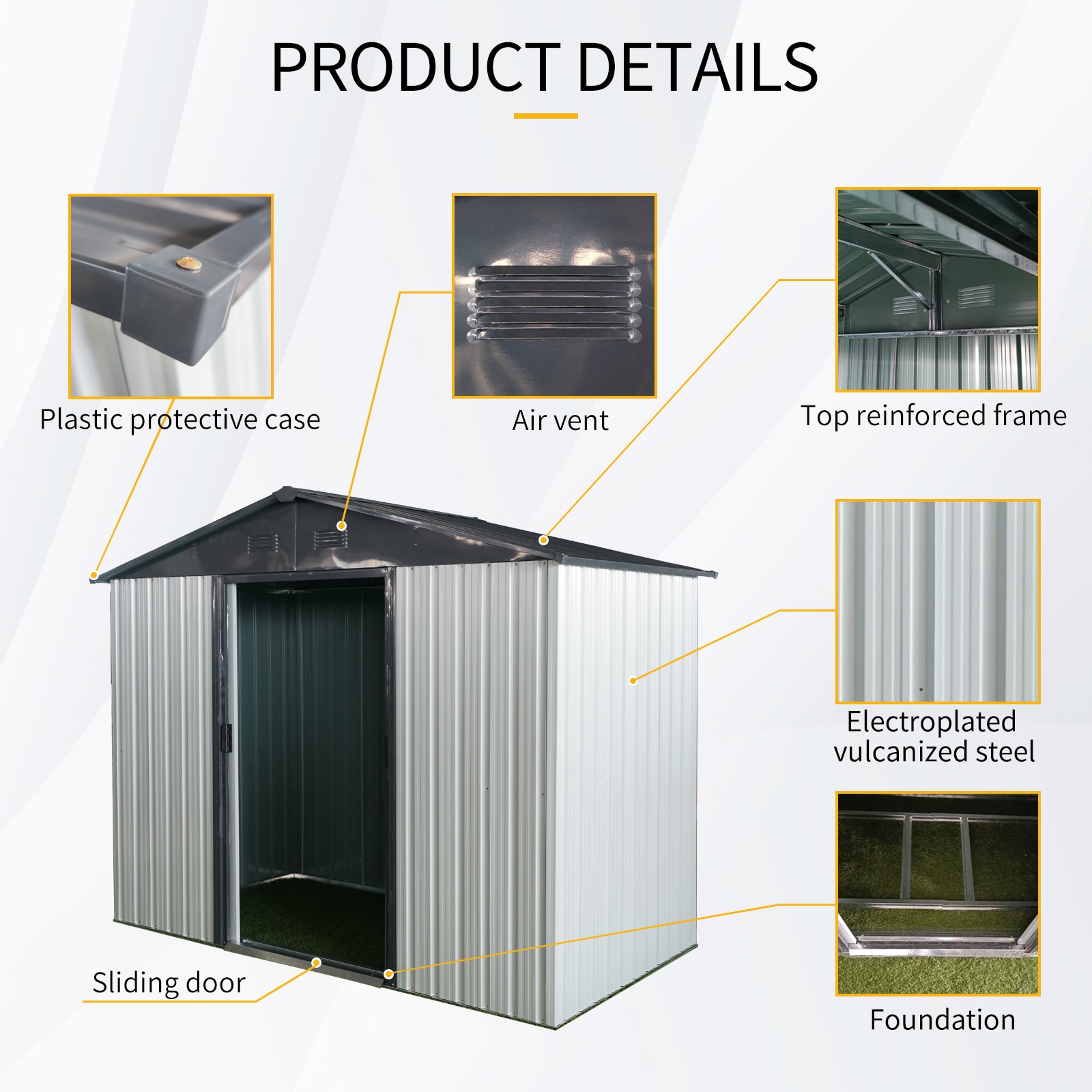 WELLFOR TWSG007-BN Metal-Storage-Buildings-Sheds - View #7