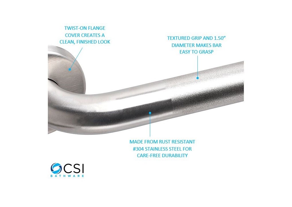 CSI Bathware BAR-SB12-TW-150-PN Grab-Bars - View #2
