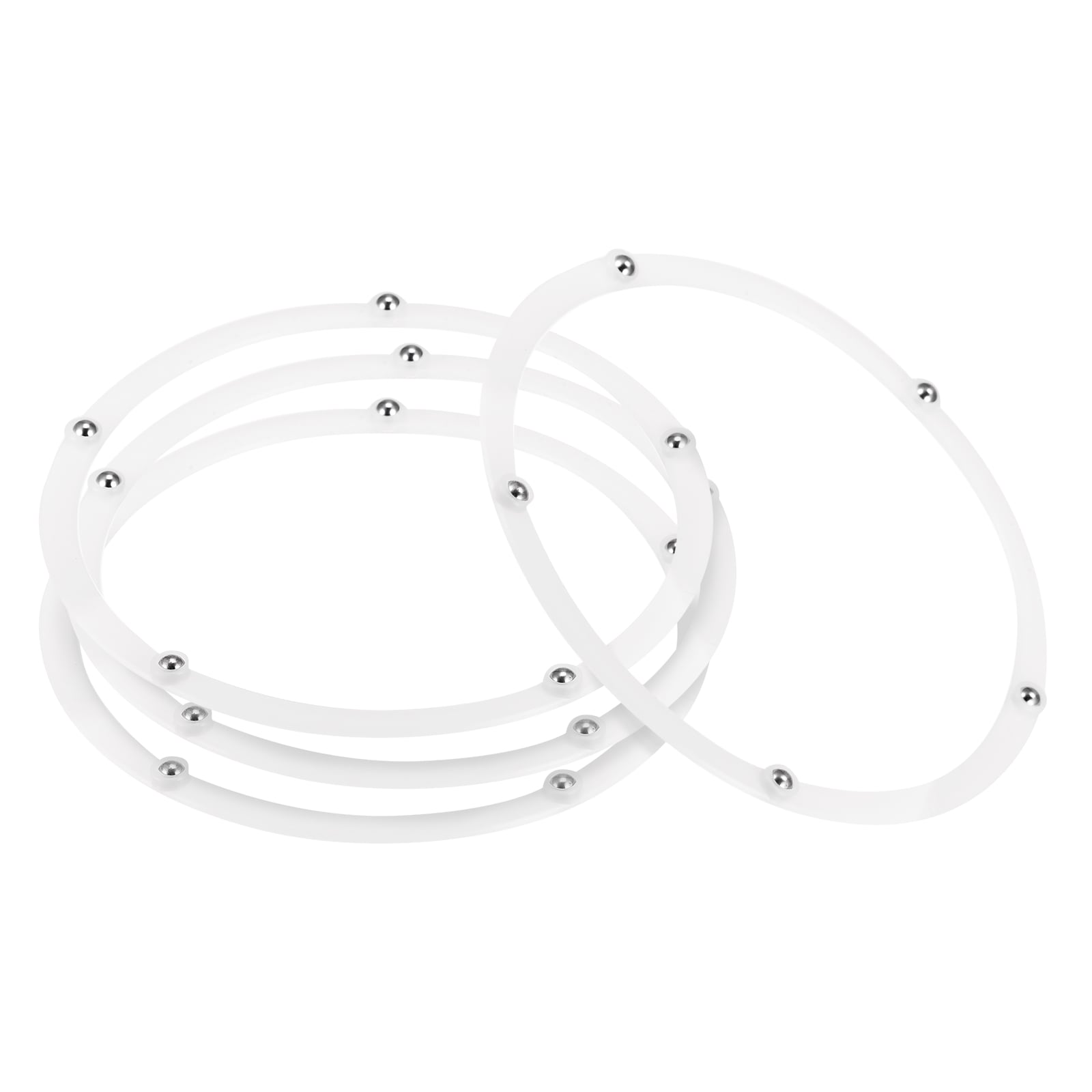Unique Bargains 6inch Rotating Swivel Stand with Steel Ball Bearings Annular Lazy Susan Base Turntable for Kitchen Corner CabinetsAnnular 150 x 131mm White 4pcs