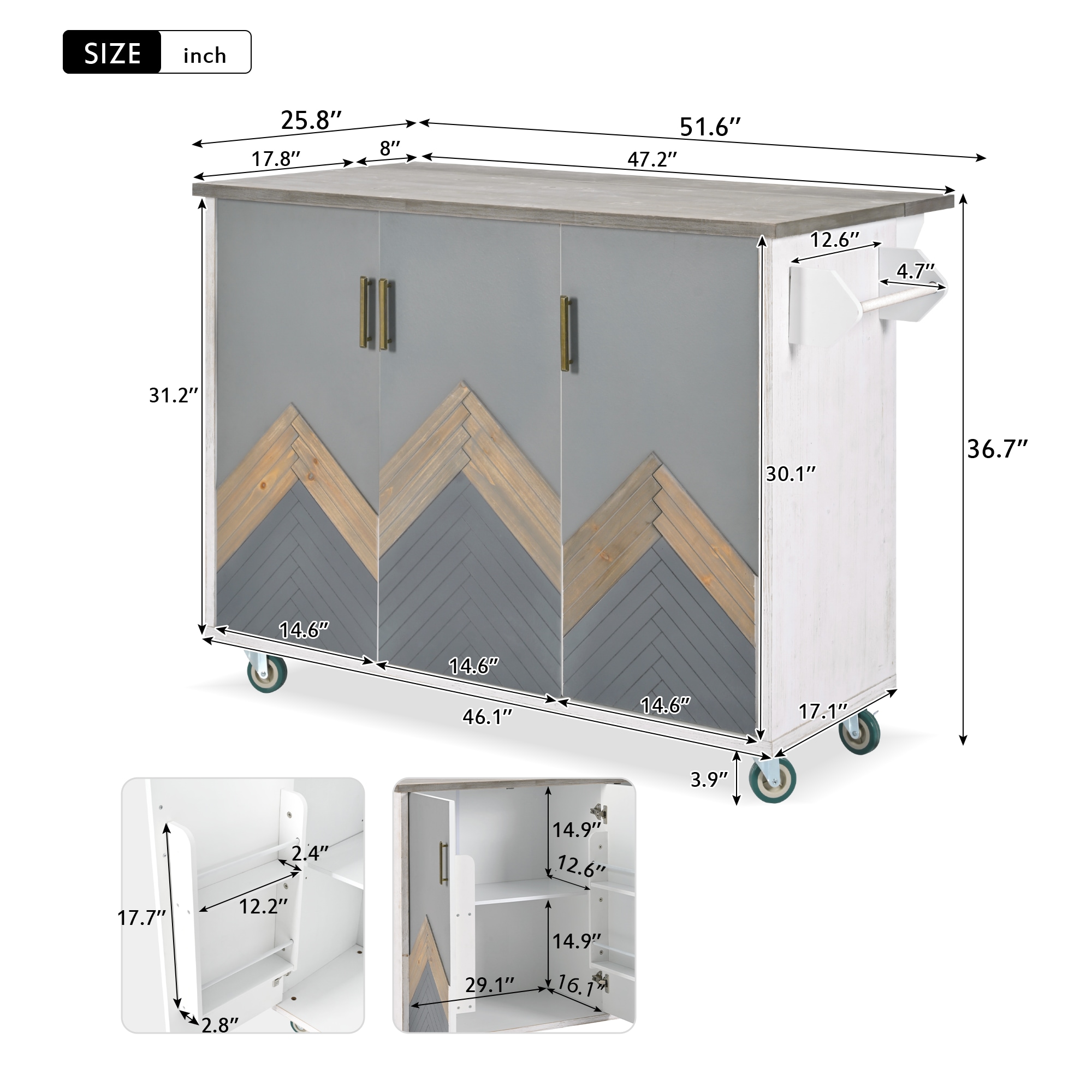 Runesay QCKCISLD03-16 Kitchen-Furniture - View #9