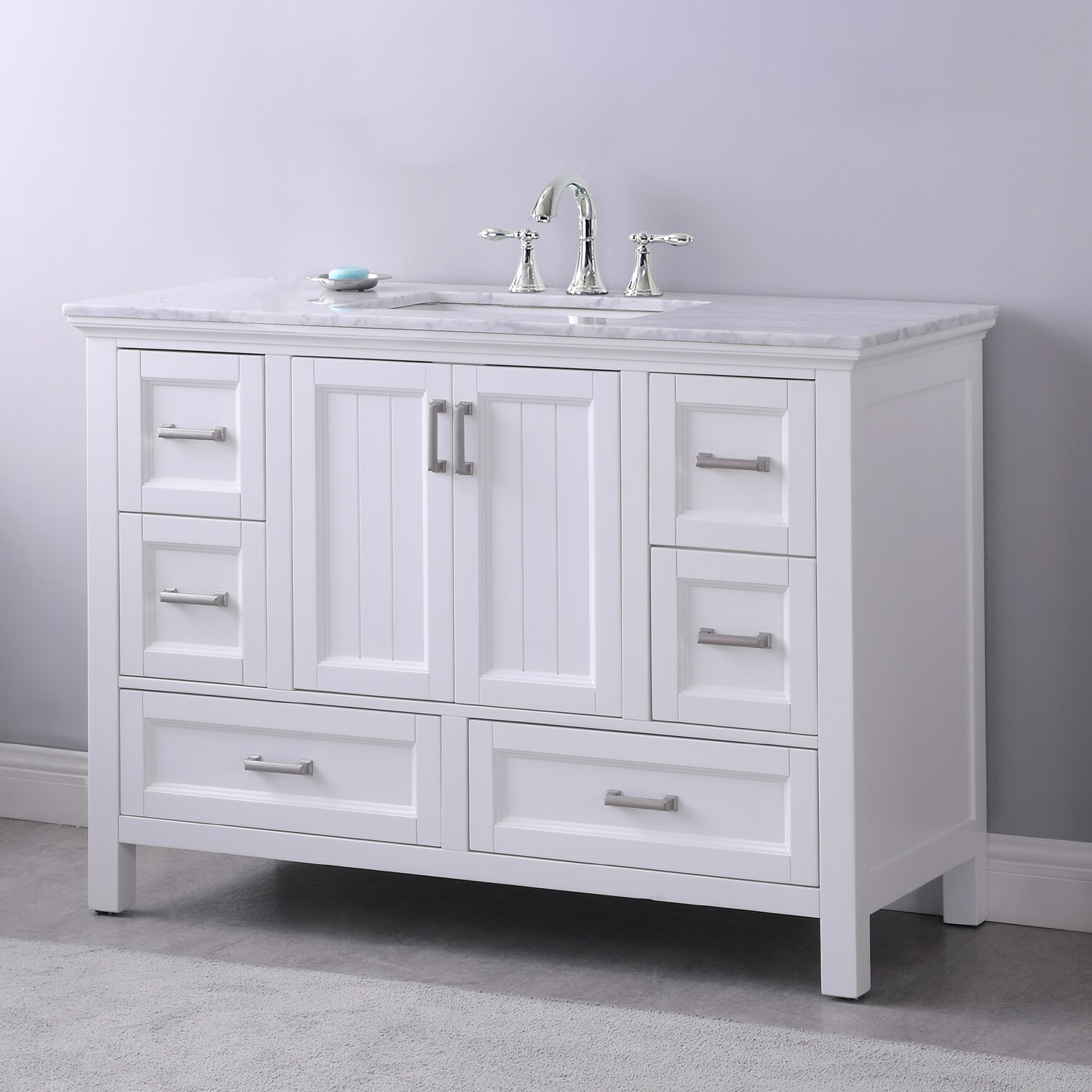 Altair Isla 48-in White Undermount Single Sink Bathroom Vanity with ...