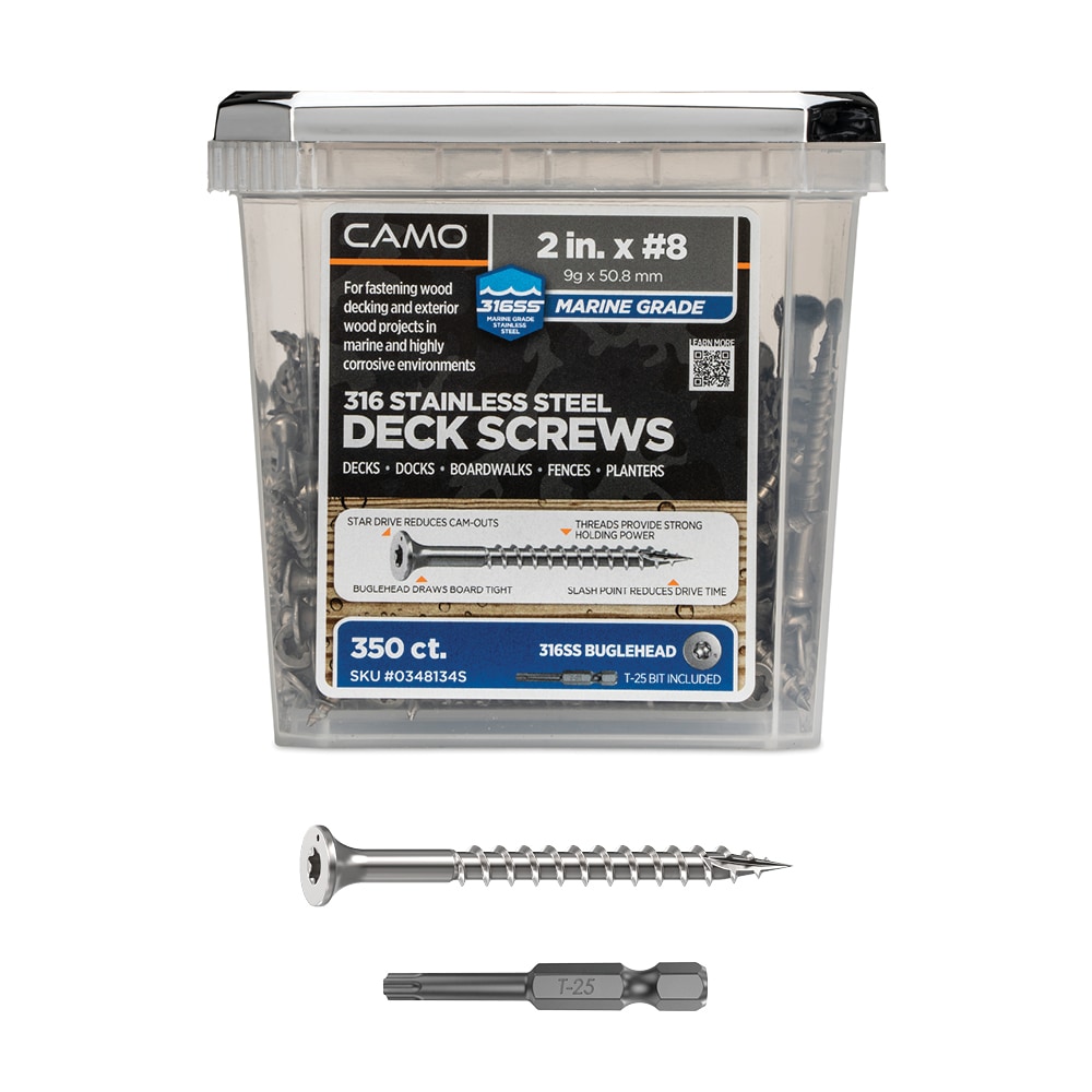 CAMO 0348134S #8 x 2-in Wood to wood Deck Screws ( 350 -Per Box )