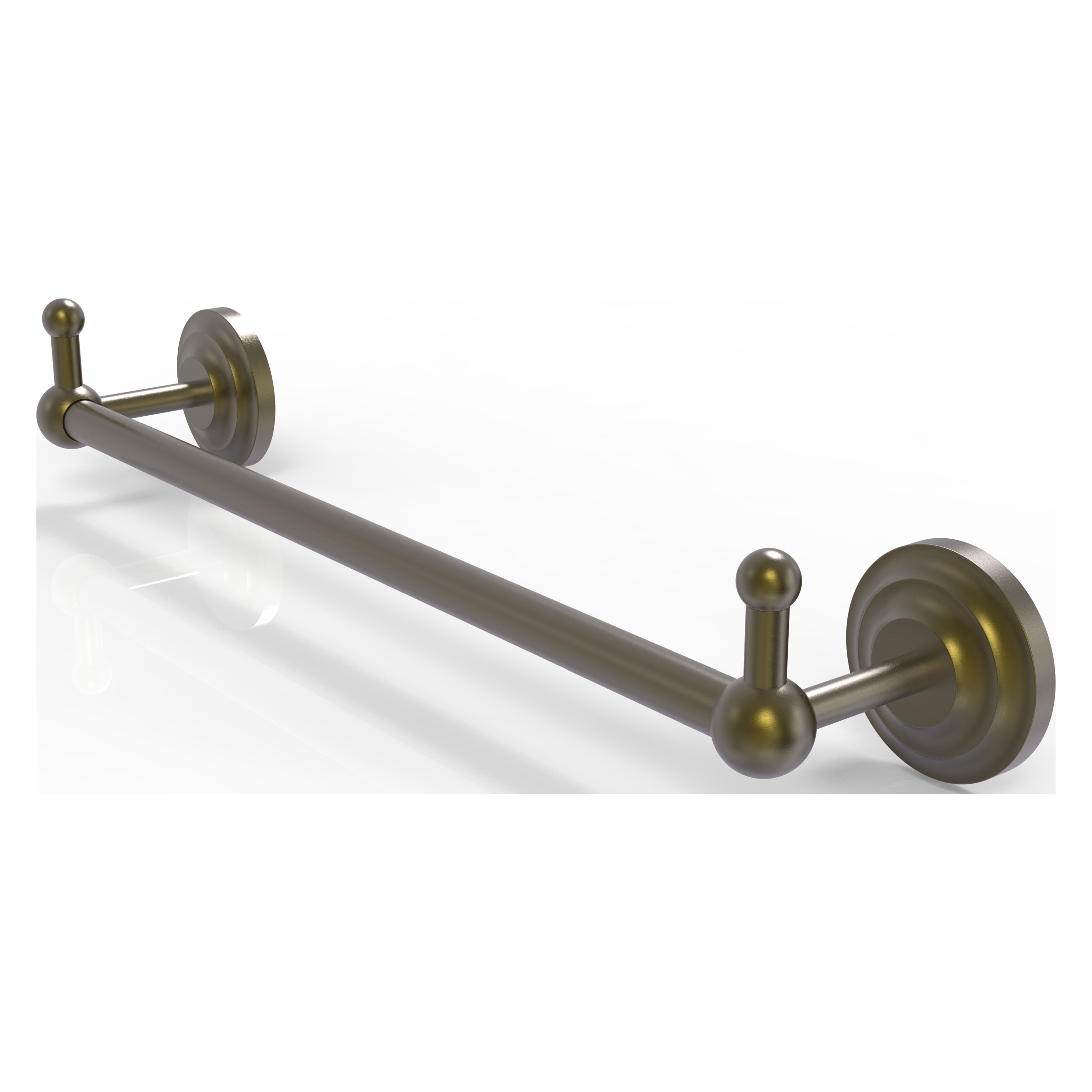 Allied Brass PQN-41-24-PEG-ABR Prestige Que New 24-in Antique Brass Wall mount Single Towel Bar