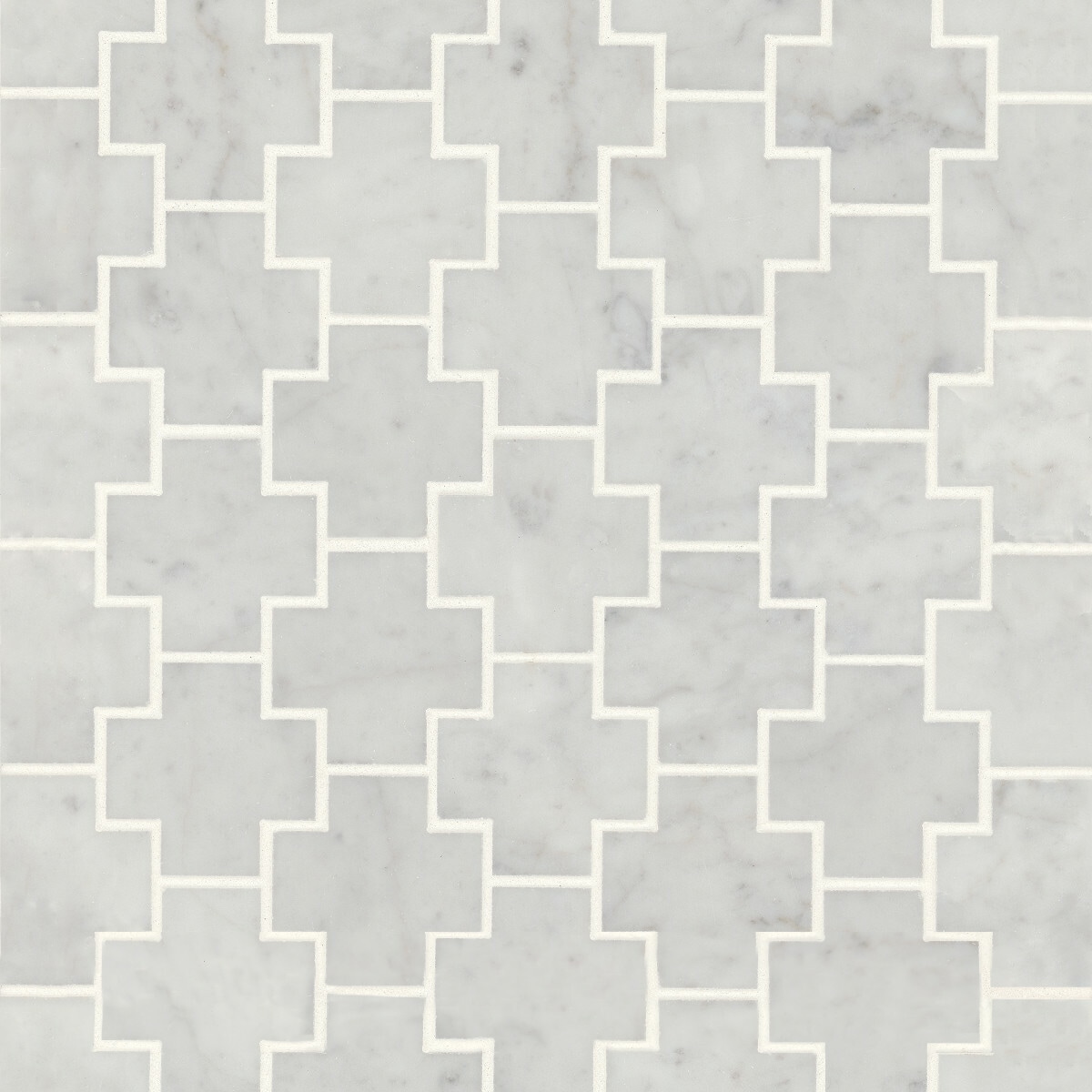White Carrara Marble Cross Mosaic Wall and Floor Tile