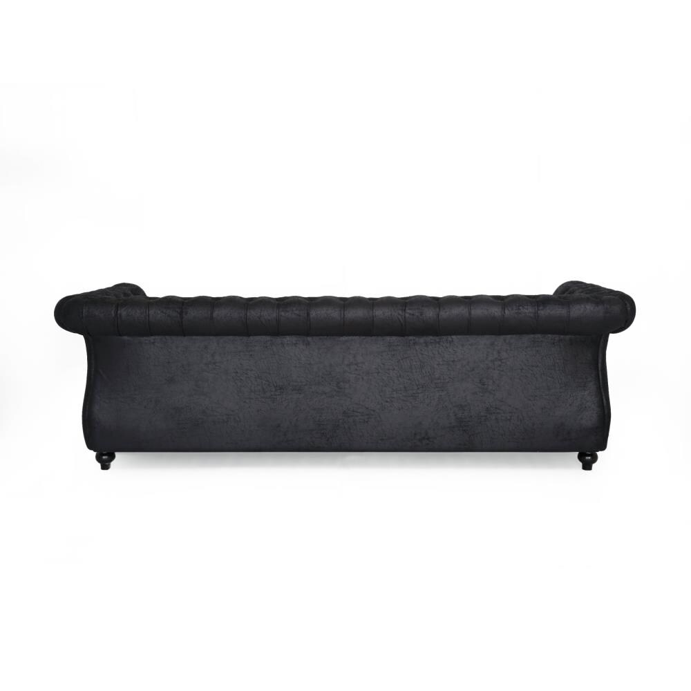 Lifestyle Solutions 78.7-in Casual Black Microfiber 3-seater Sofa