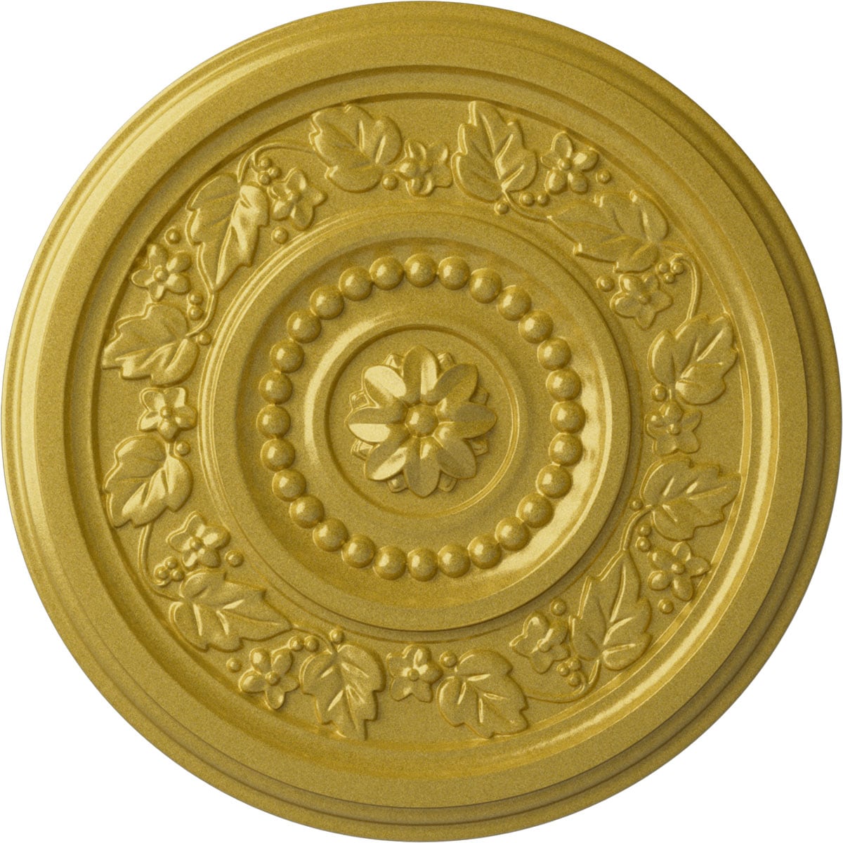 Ekena Millwork CM16MARGS Marseille 16.125-in W x 16.125-in L Painted Rich Gold Polyurethane Whole Ceiling Medallion