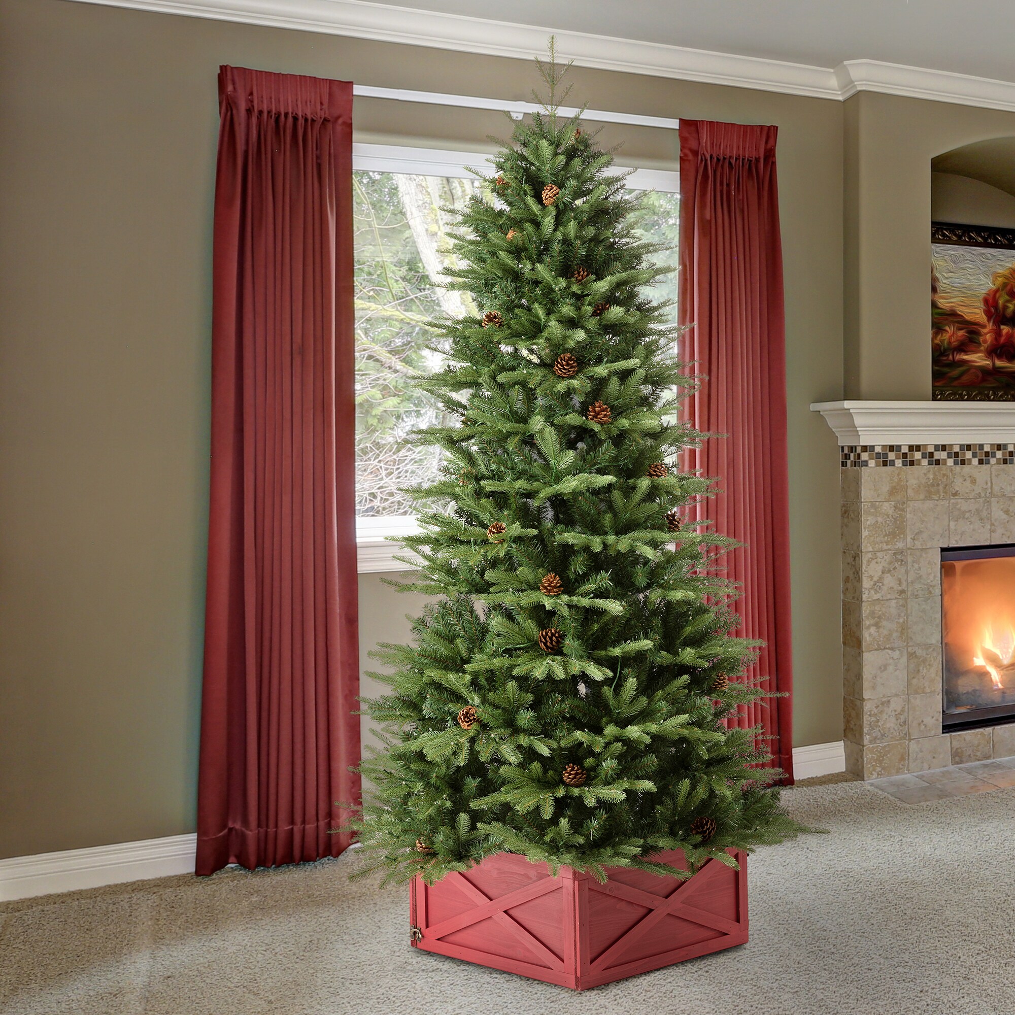 Hivago Artificial Christmas Tree with Remote-Controlled Color-Changing LED Lights