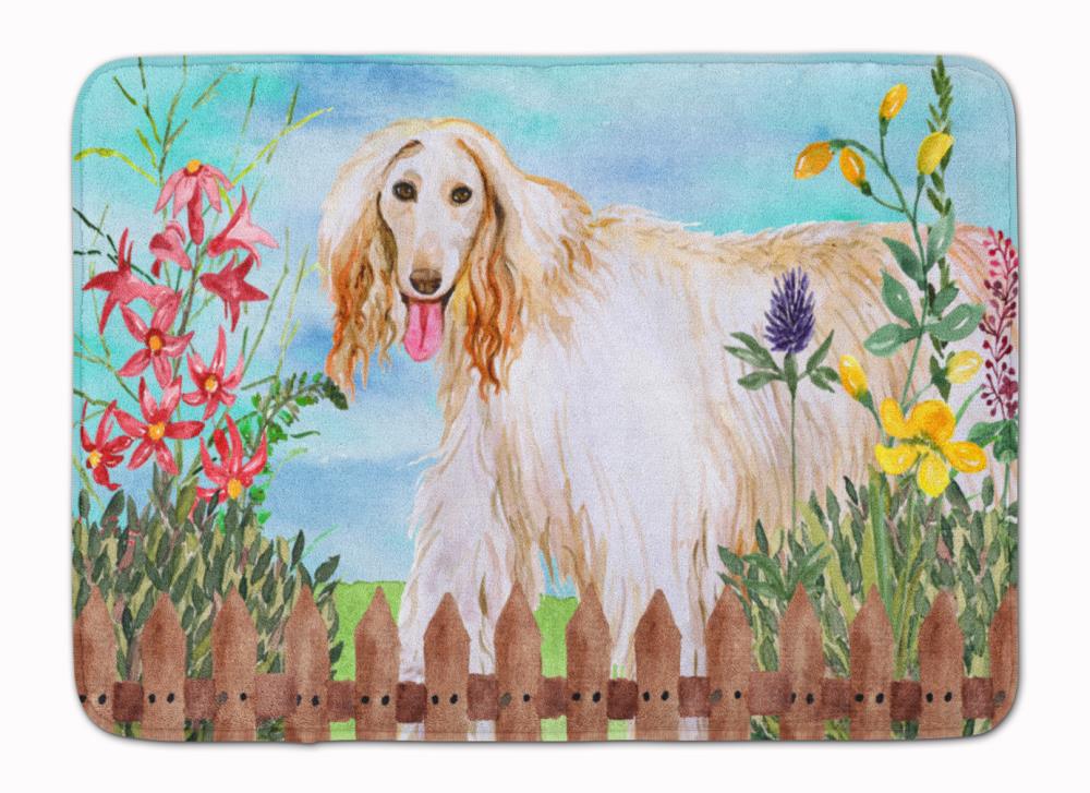 Caroline's Treasures CK1264RUG Springtime Dog 27-in x 19-in Multiple Colors/Finishes Microfiber Memory Foam Bath Mat