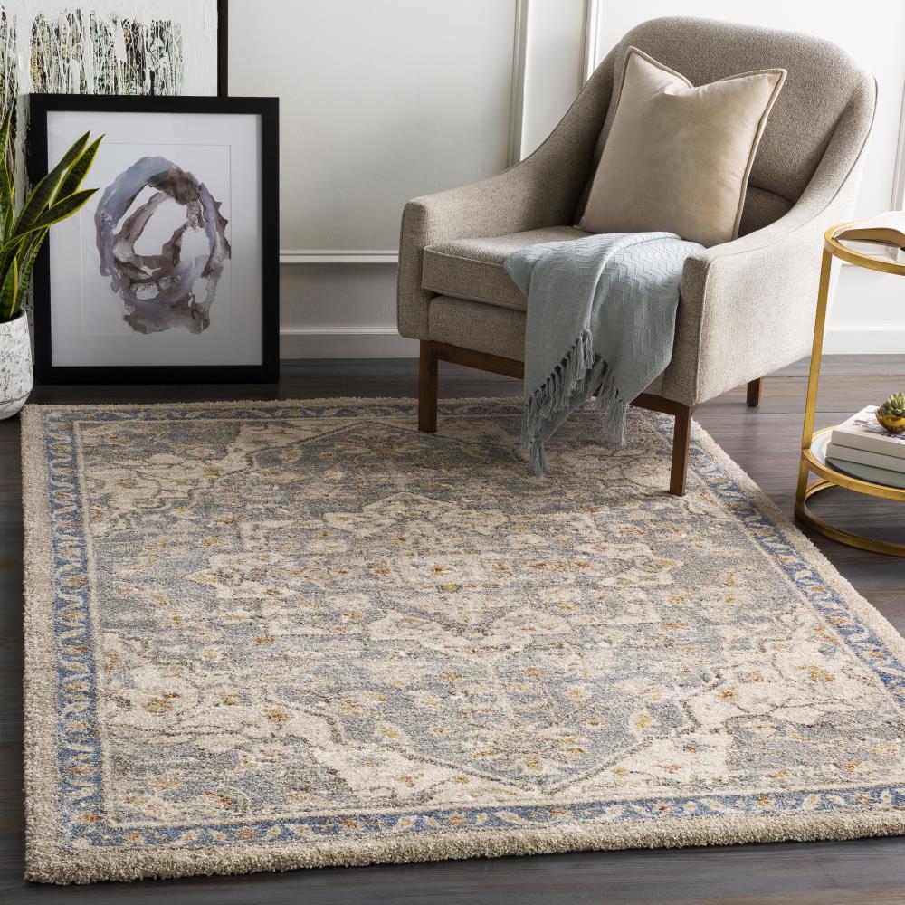 Surya TUS2309-4357 Tuscany 4 X 6 (ft) Charcoal Indoor Medallion Oriental Area Rug