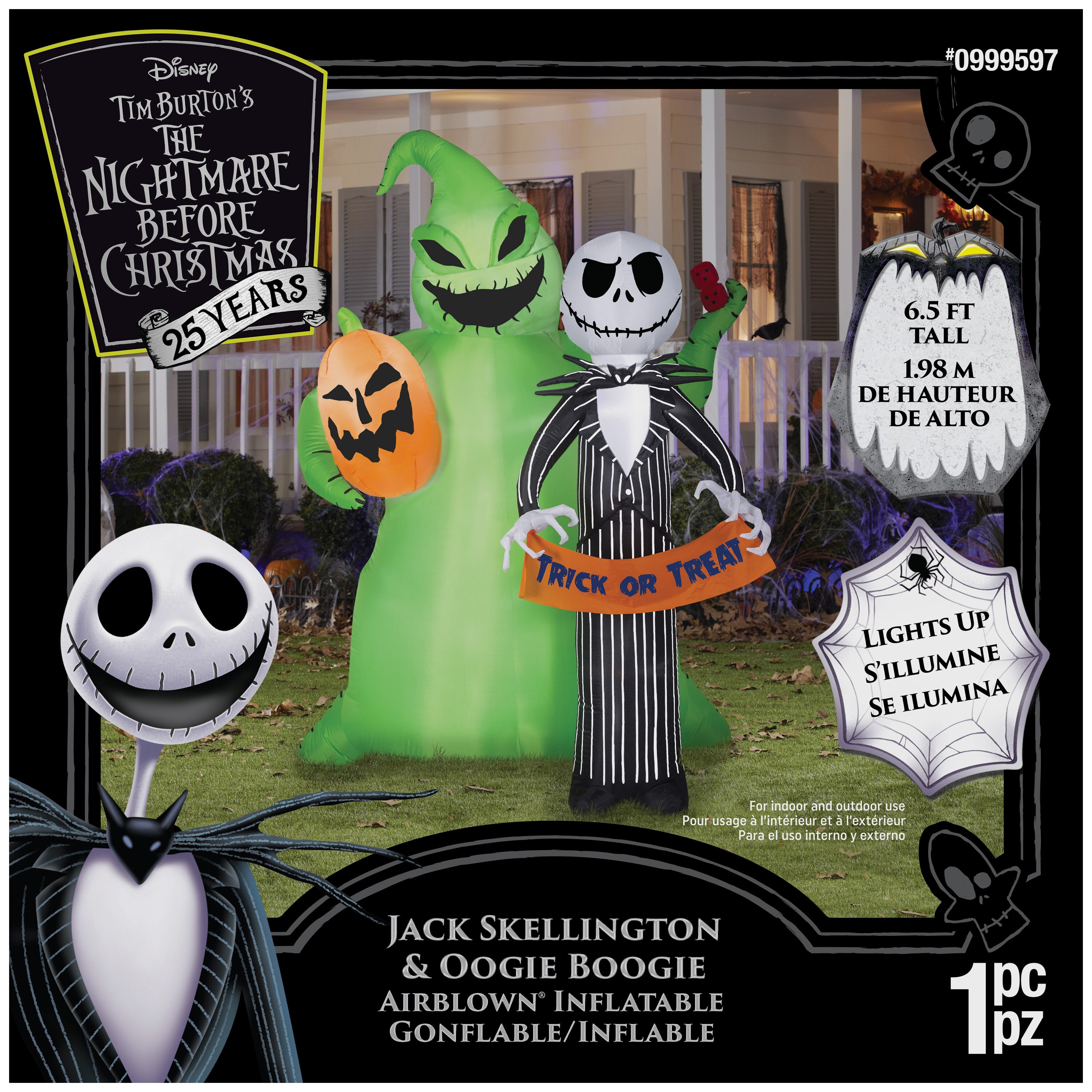 Disney 6.5-ft Lighted The Nightmare Before Christmas Jack Skellington ...