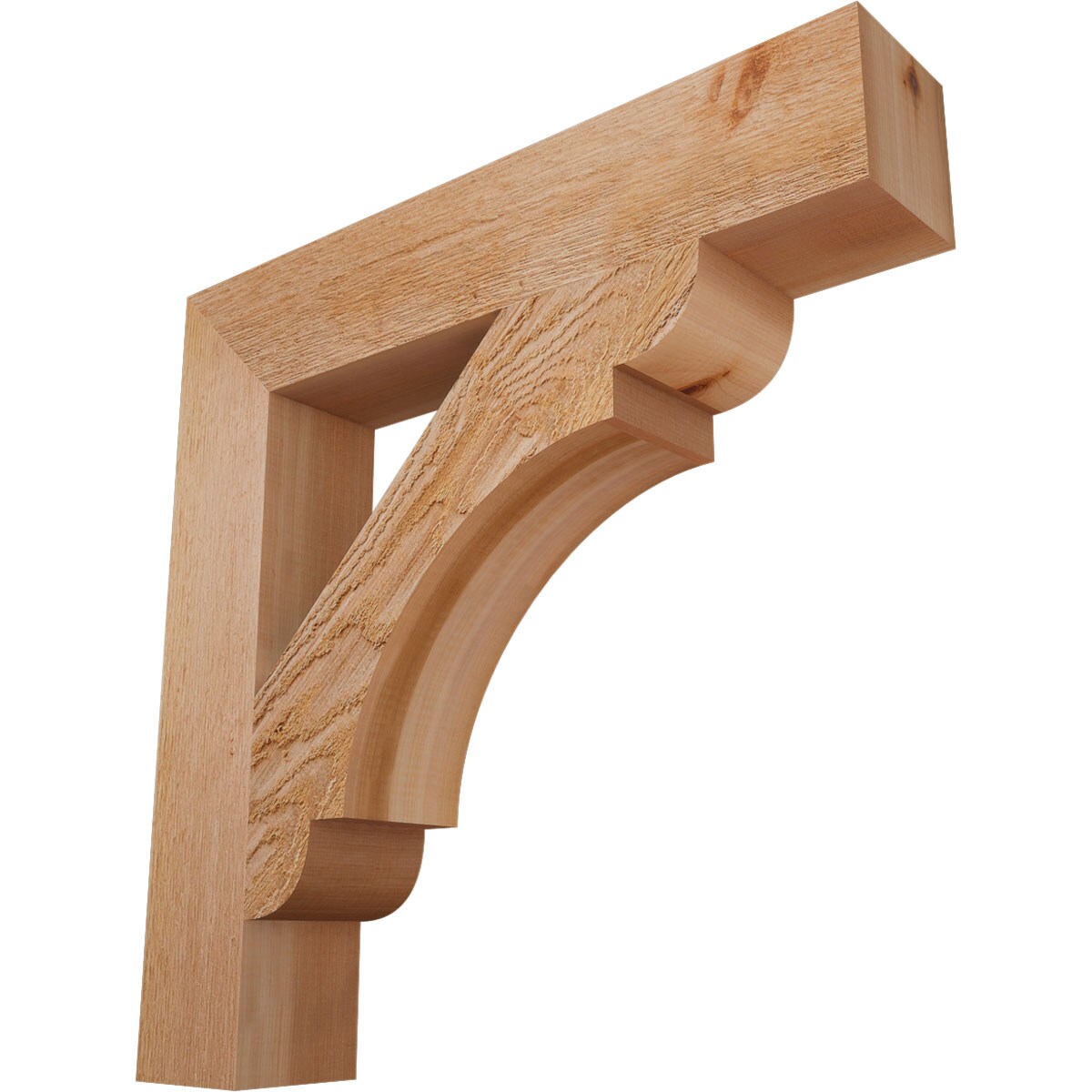 Ekena Millwork BKT04X22X22OLY05RWR Olympic block rough sawn 4-in x 22-in x 22-in Western red cedar Brown Wood Standard bracket