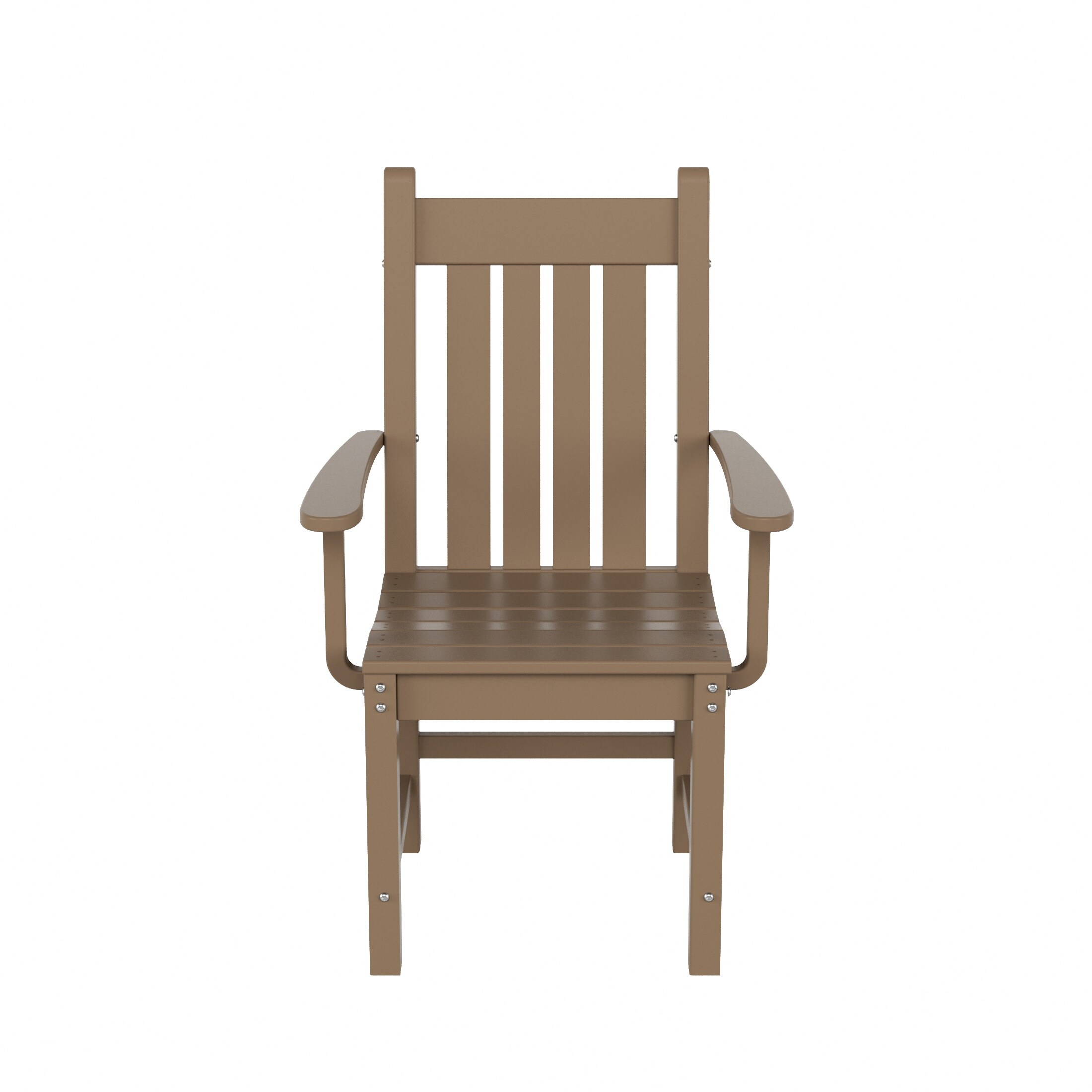Laguna Weathered Wood Patio Dining Armchair with Contoured Comfort