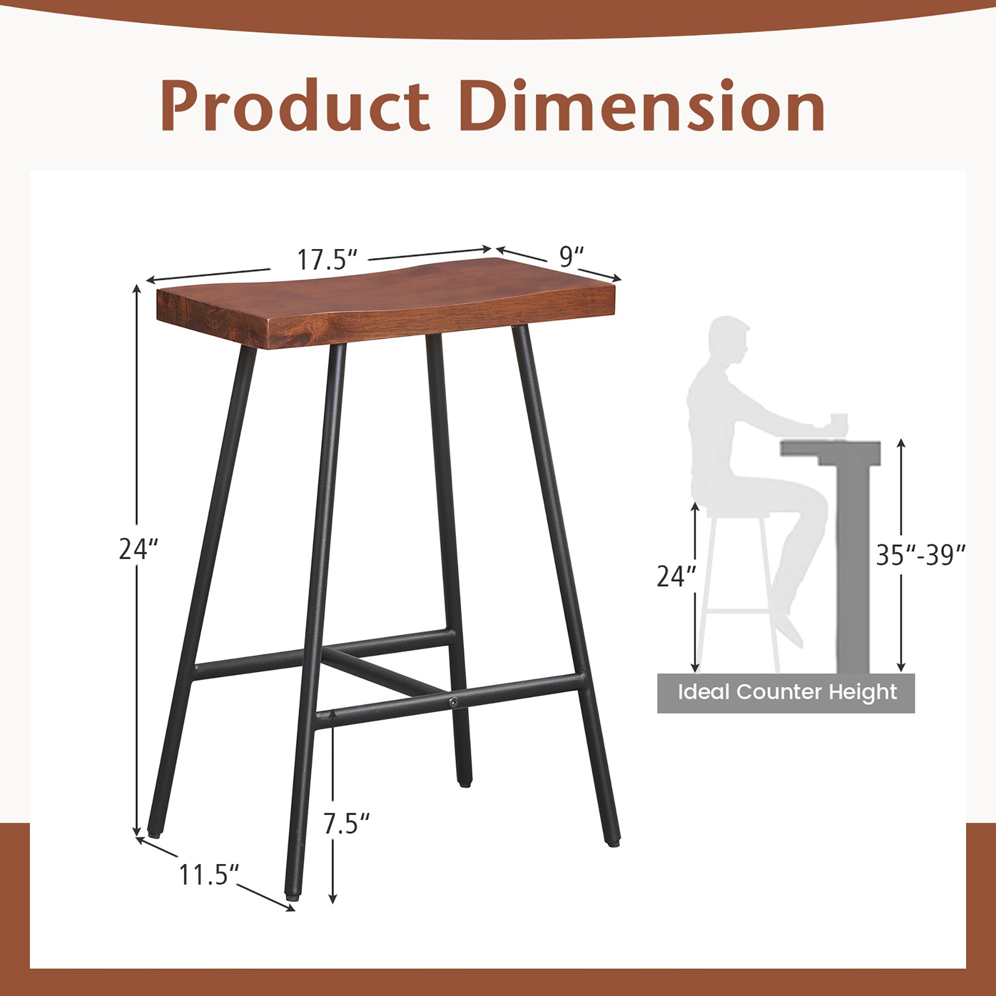 Costway HCST01831 stools - View #2