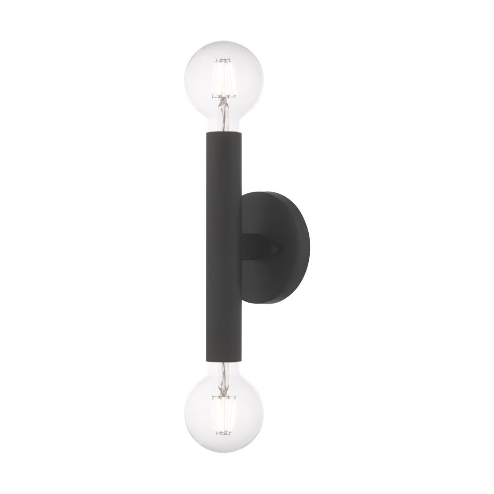 Copenhagen Dual-Light Black Steel ADA Wall Sconce