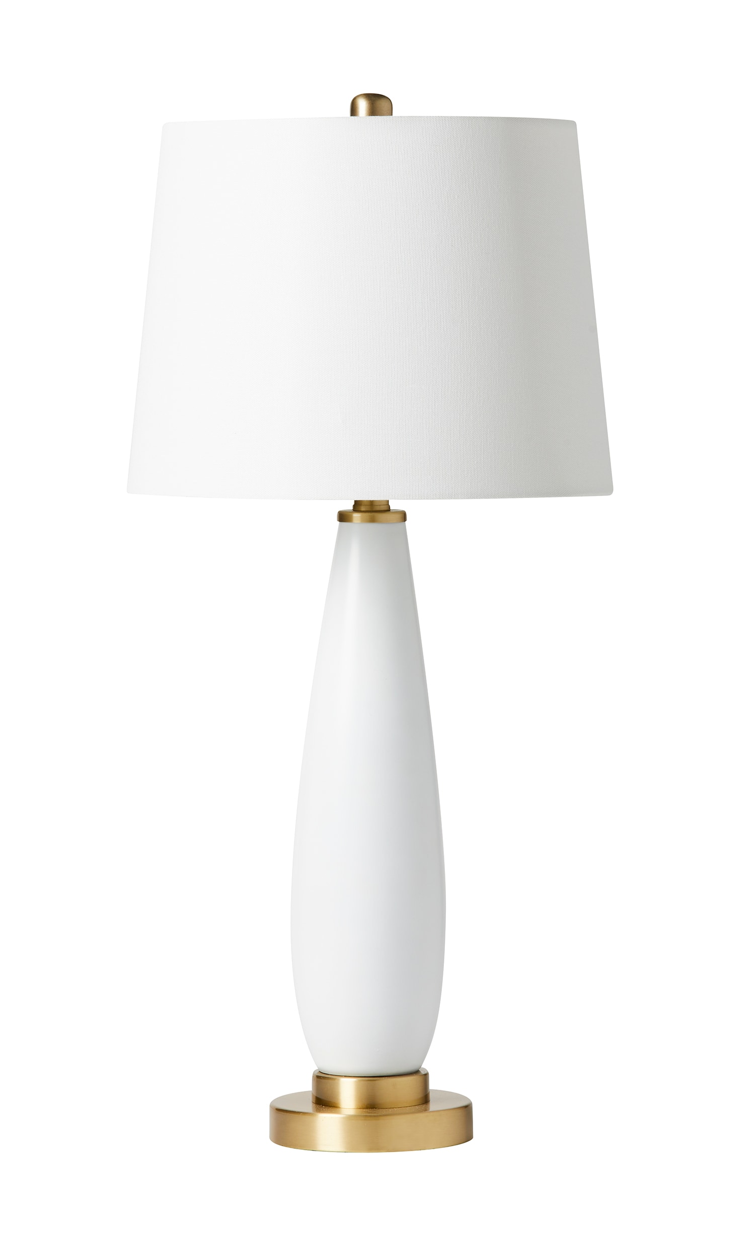 Craftmade 86249 28.25-Inches Satin Brass and white On/Off switch Table Lamp with Fabric Shade