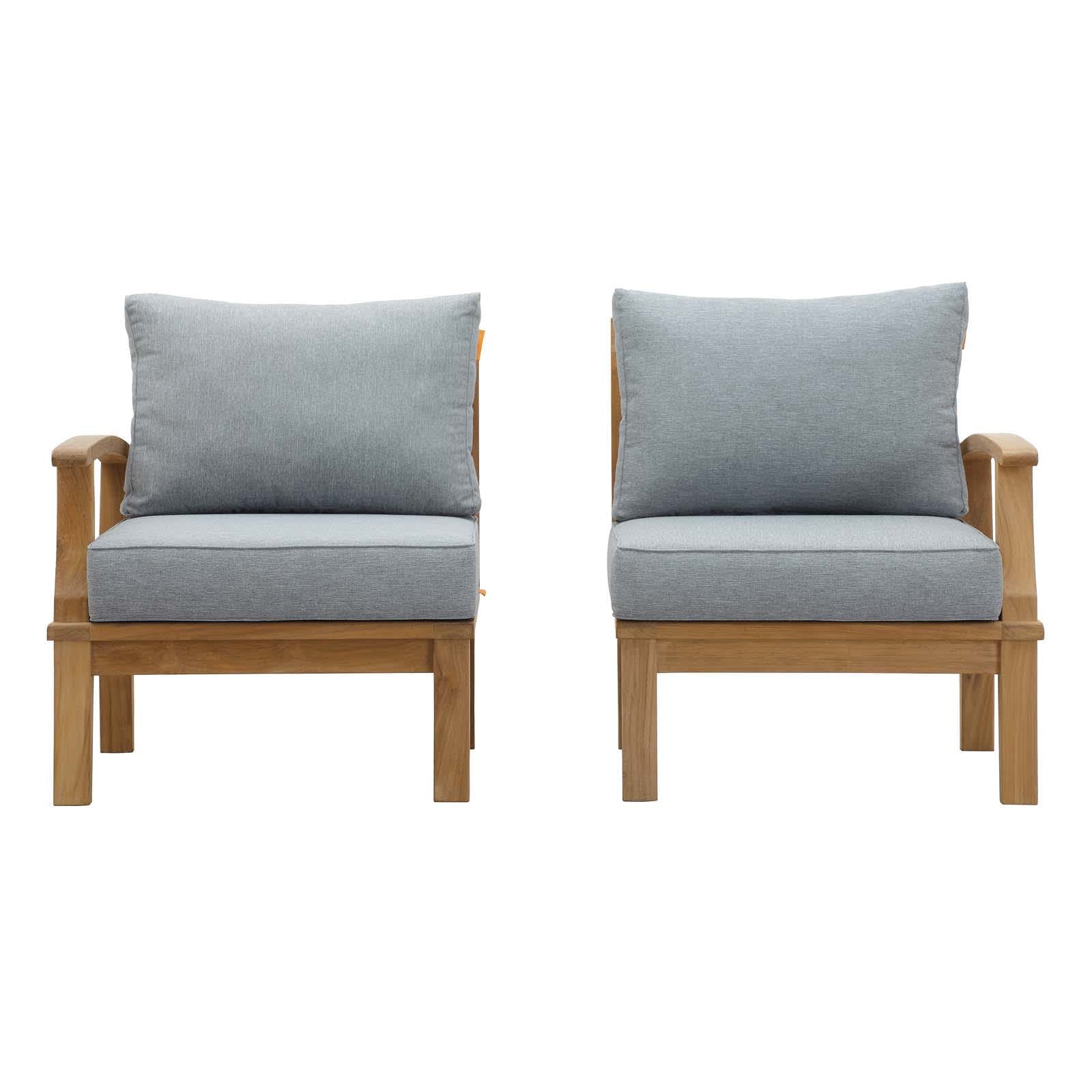  Marina 2 Piece Outdoor Teak Set in Natural Gray