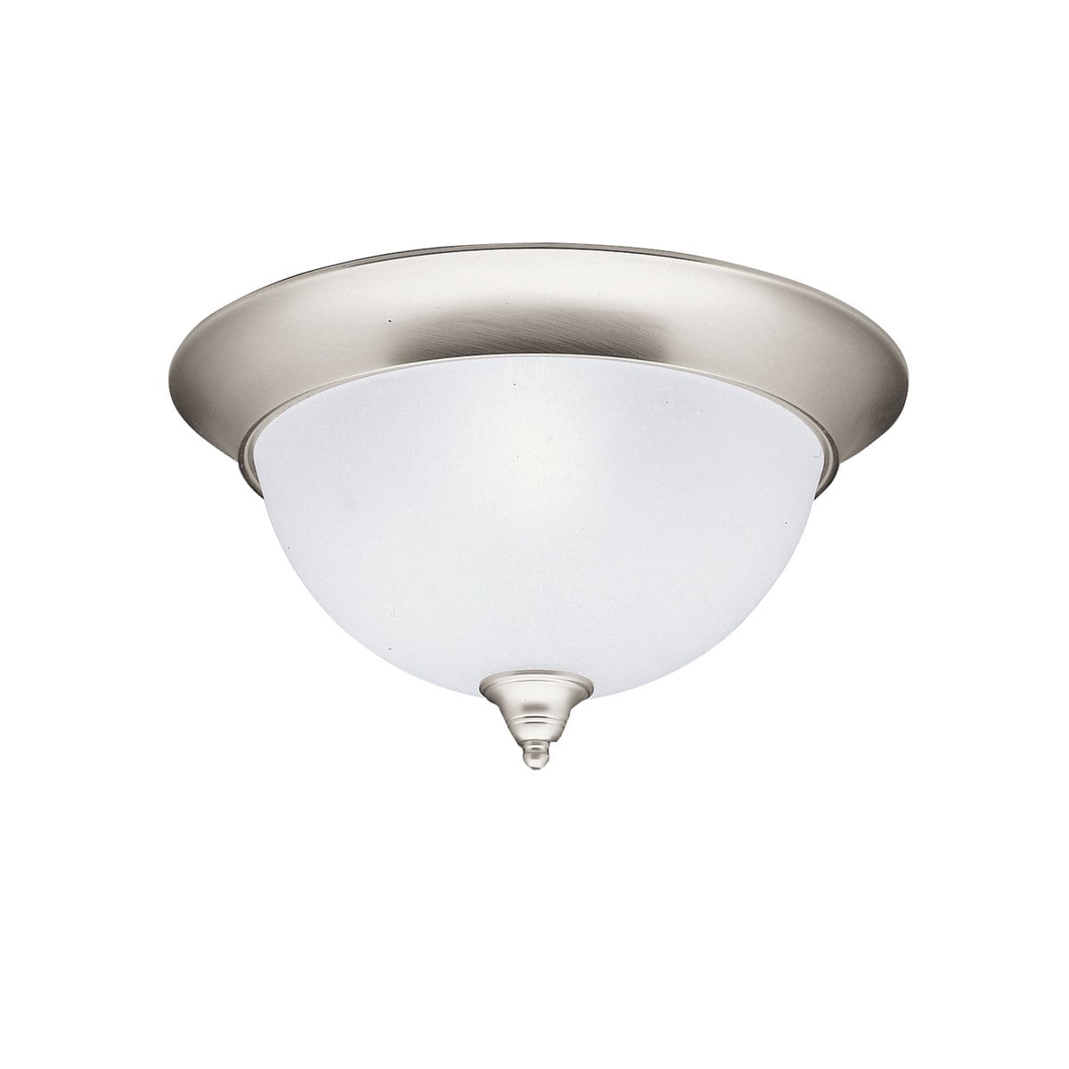 Kichler Dover 1-Light 15.25-in Brushed Nickel Incandescent Flush Mount ...