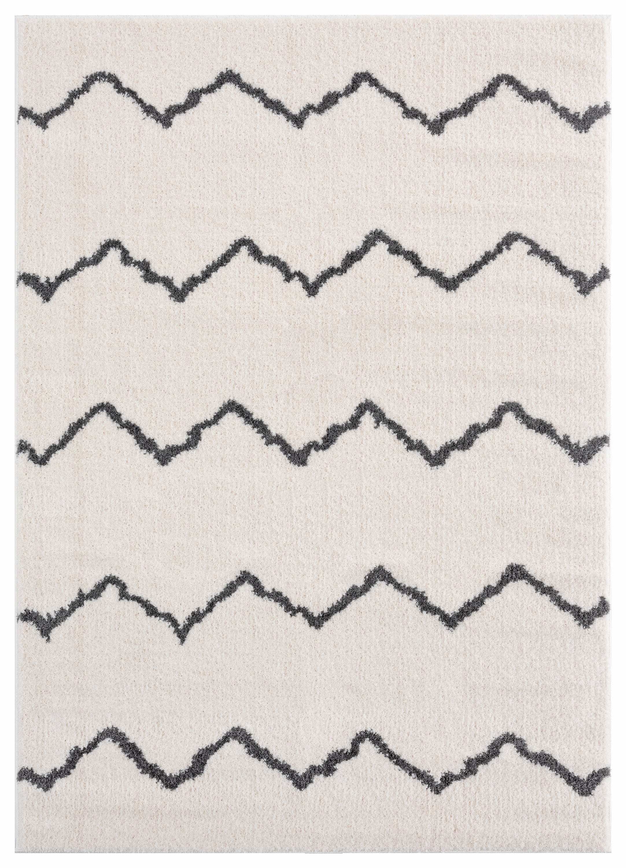 United Weavers Of America 1840 20499 58 Tranquility 5 x 7 (ft) Polyester White Rectangular Indoor Geometric Mid-Century Modern Area rug