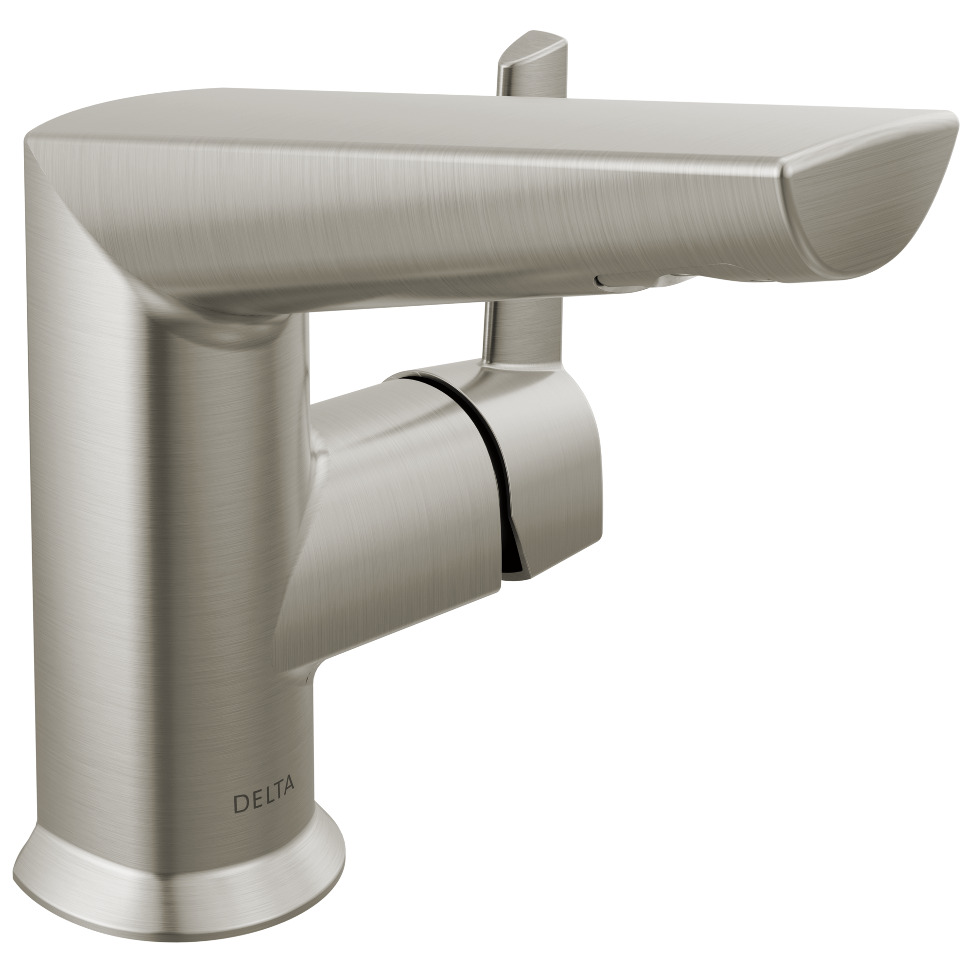 Delta Galeon Contemporary Single Hole Bathroom Faucet, Lumicoat Stainless