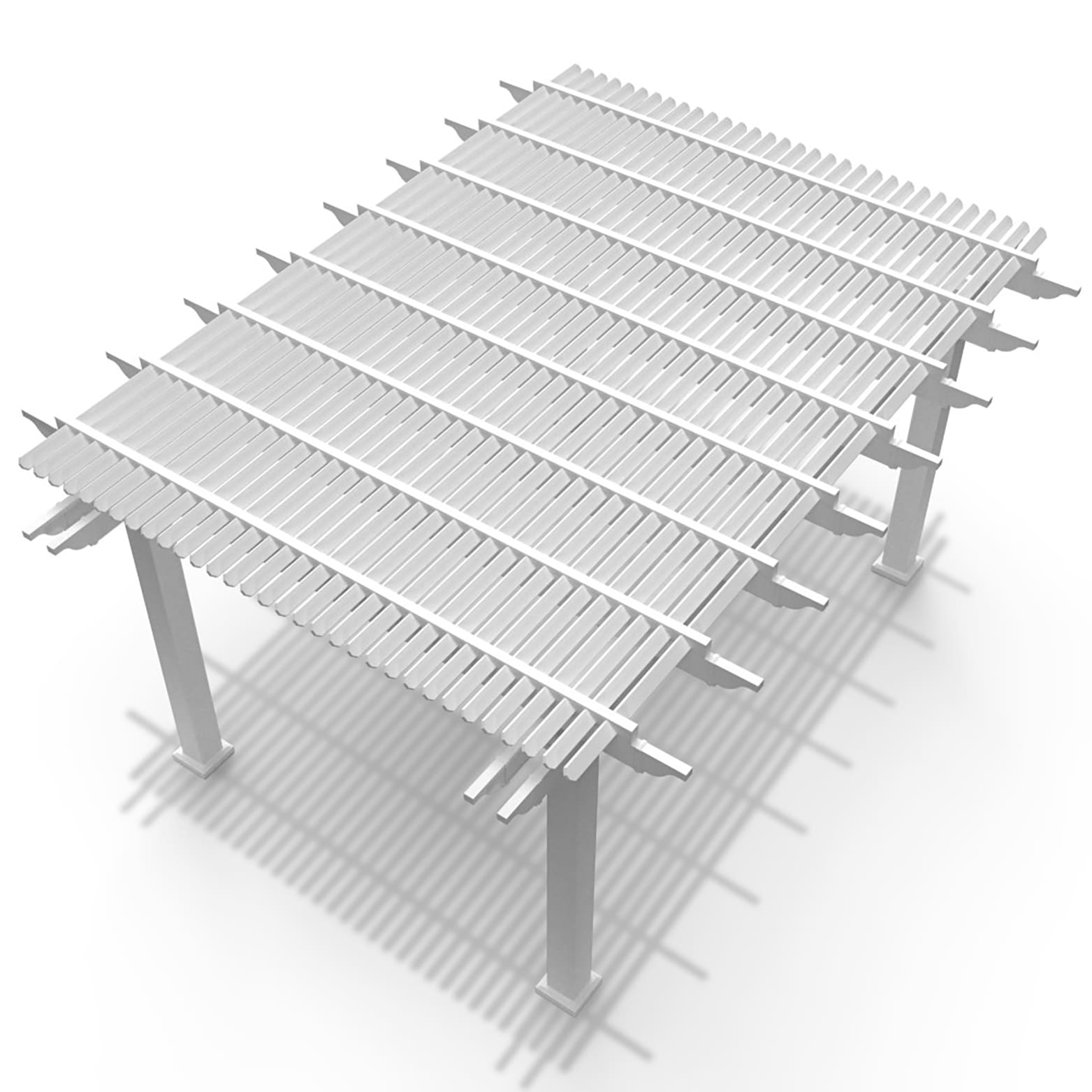 Modern Pergola Kits 16-ft W x 12-ft L x 10-ft H White Vinyl ...