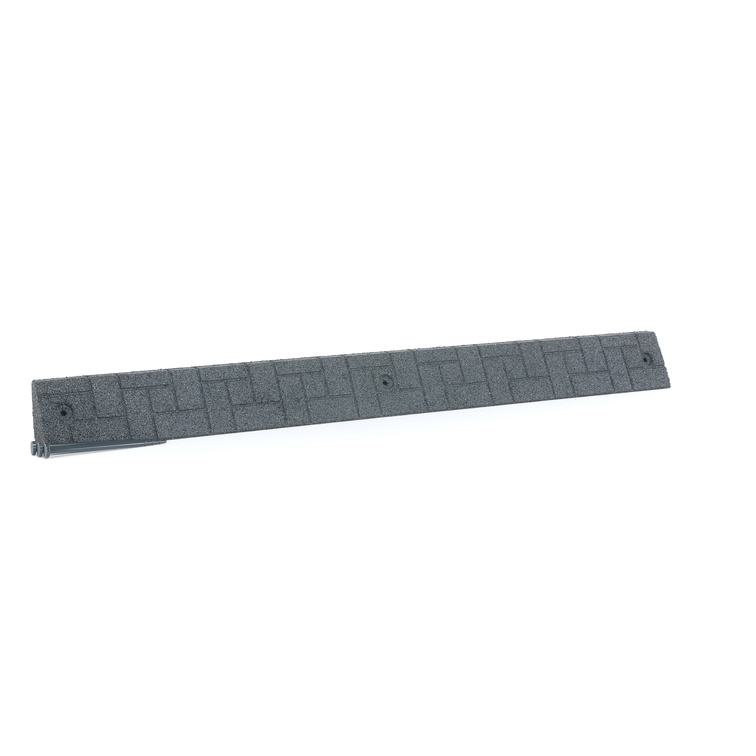 4-ft x 3-in Curb Gray Rubber Landscape Edging Section | - Rubberific RTCE4GY