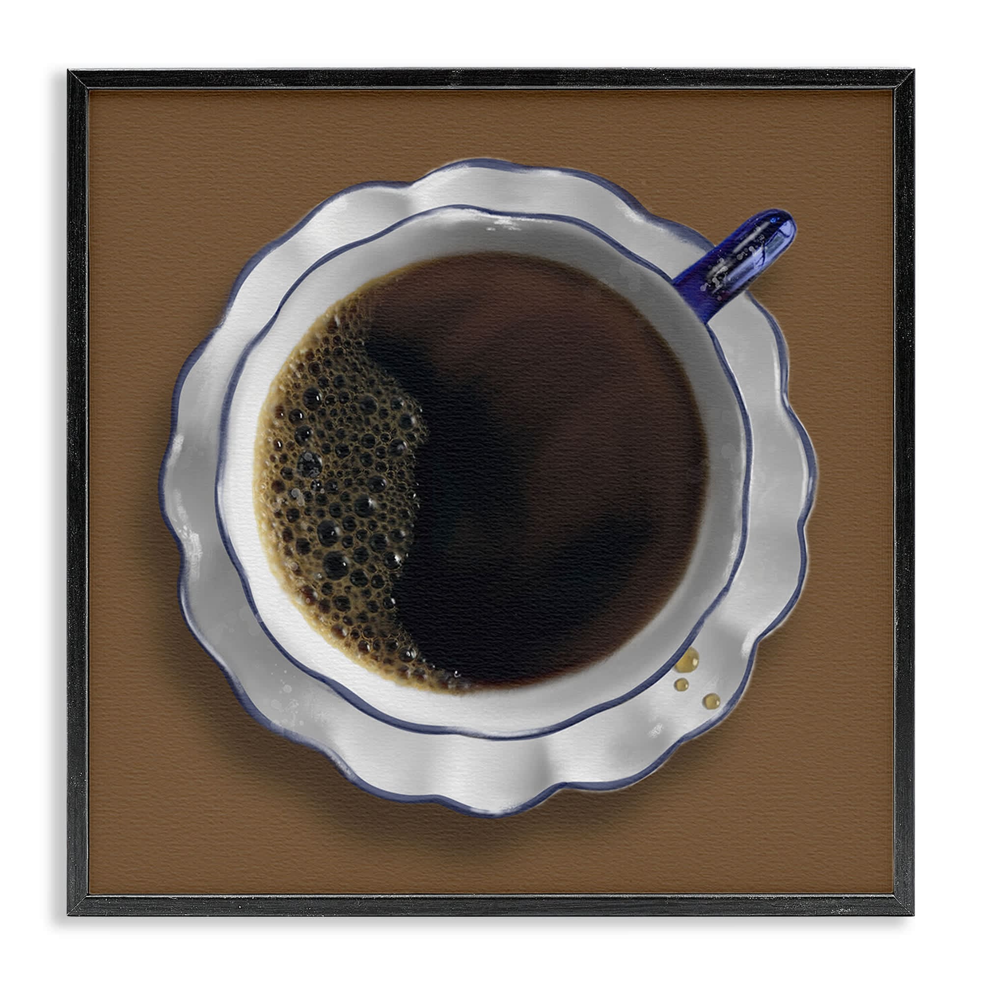 Stupell Industries BS-516-FR-17X17 Aerial View Coffee Cup Black Framed Giclee Art By Matthew Piotrowicz 17 x 17