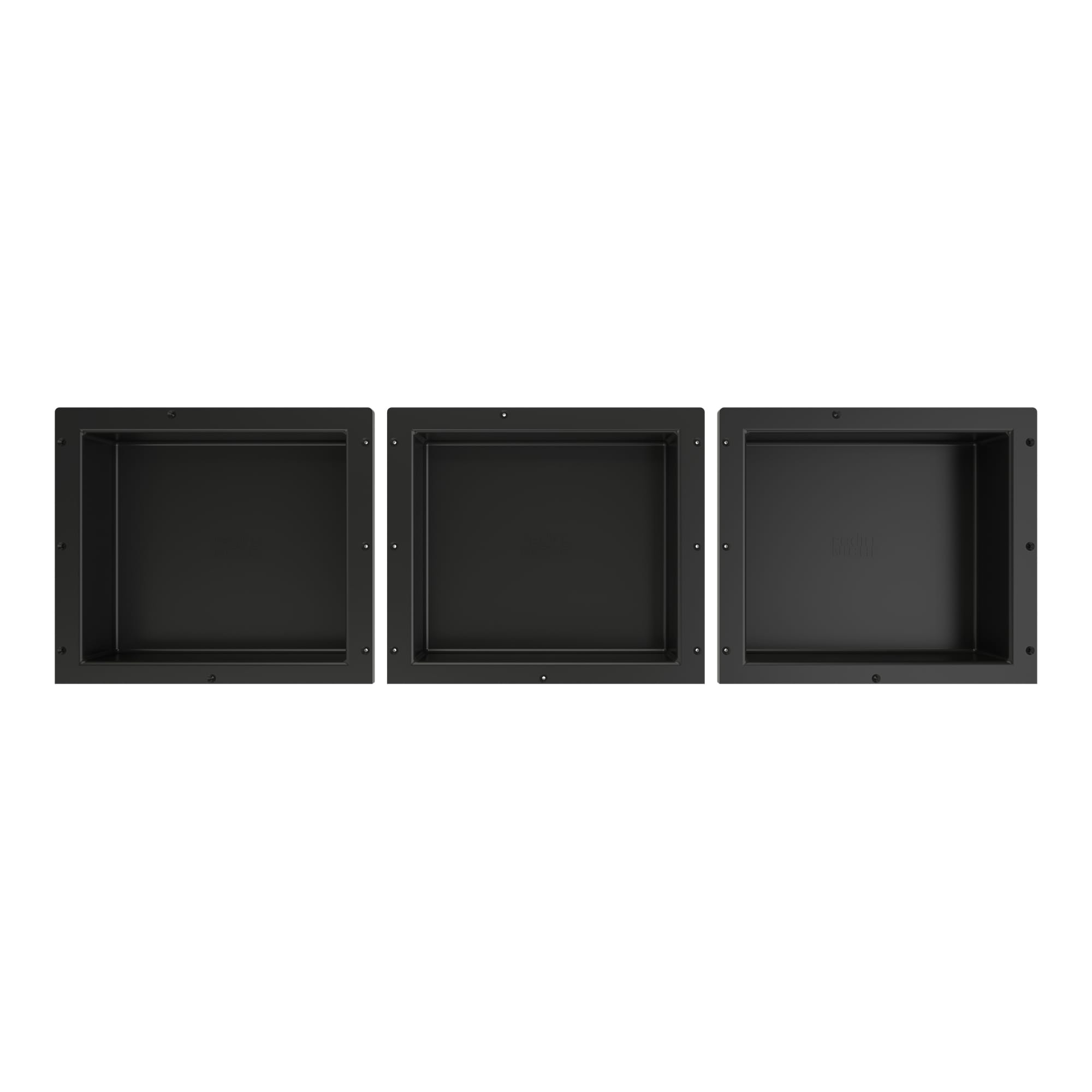 Black Triple Recessed Plastic Shower Shelf, 48-Inch Width