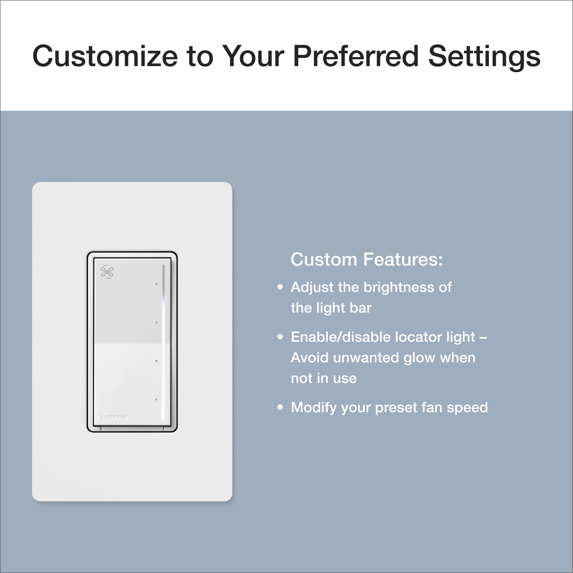 Lutron ST-FSQ-N-WH Fan-Controls - View #7
