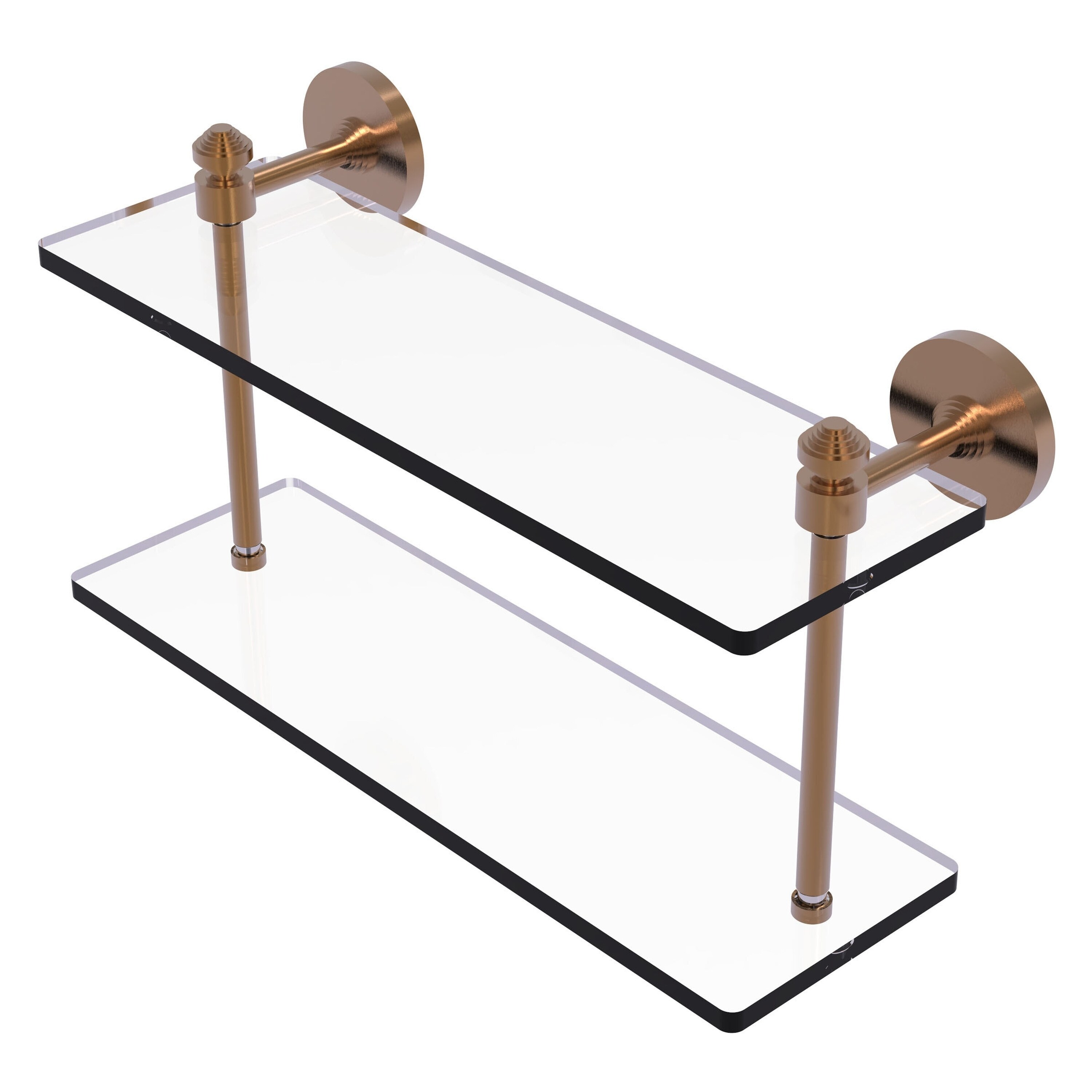 Allied Brass SB-2/16-BBR Southbeach Brushed Bronze 2 -Tier Wall mount Bathroom Shelf ( 16-in x 8-in x 5-in )