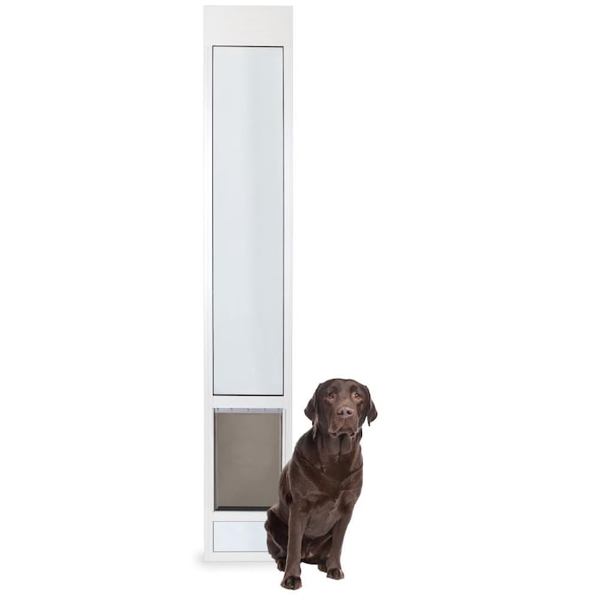 PetSafe Patio panel Large (71 90lb) White Aluminum Sliding Pet Door in the Pet Doors
