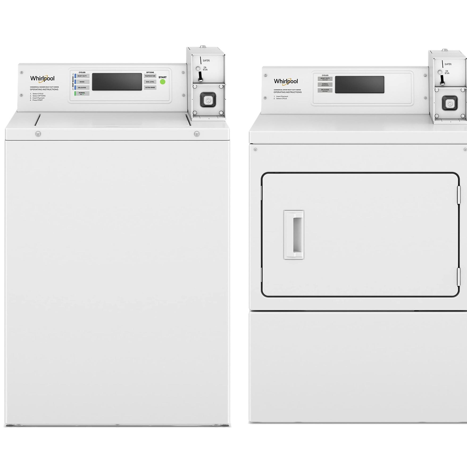 Whirlpool  Coin-Operated Top-Load Commercial Washer with Agitator & Commercial Electric Dryer Set