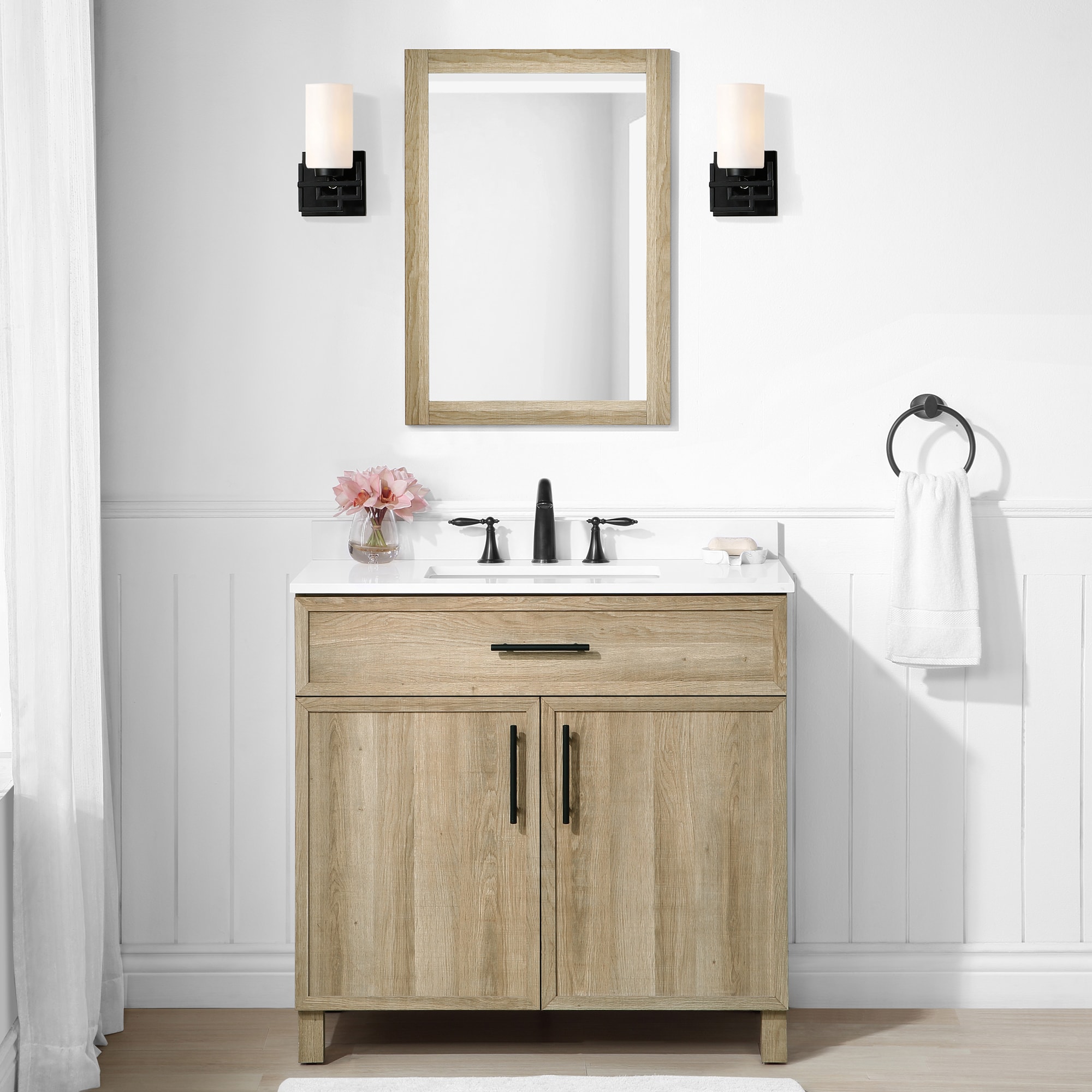 Style Selections Dolton 36 In Natural, Stone Top Bathroom Vanity