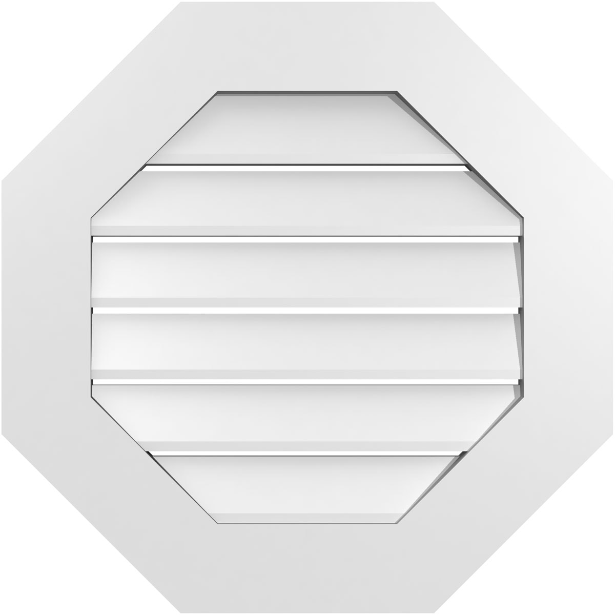 Ekena Millwork GVPOC24X2401SF 24-Inches x 24-Inches Off-white Octagon PVC Gable Louver Vent