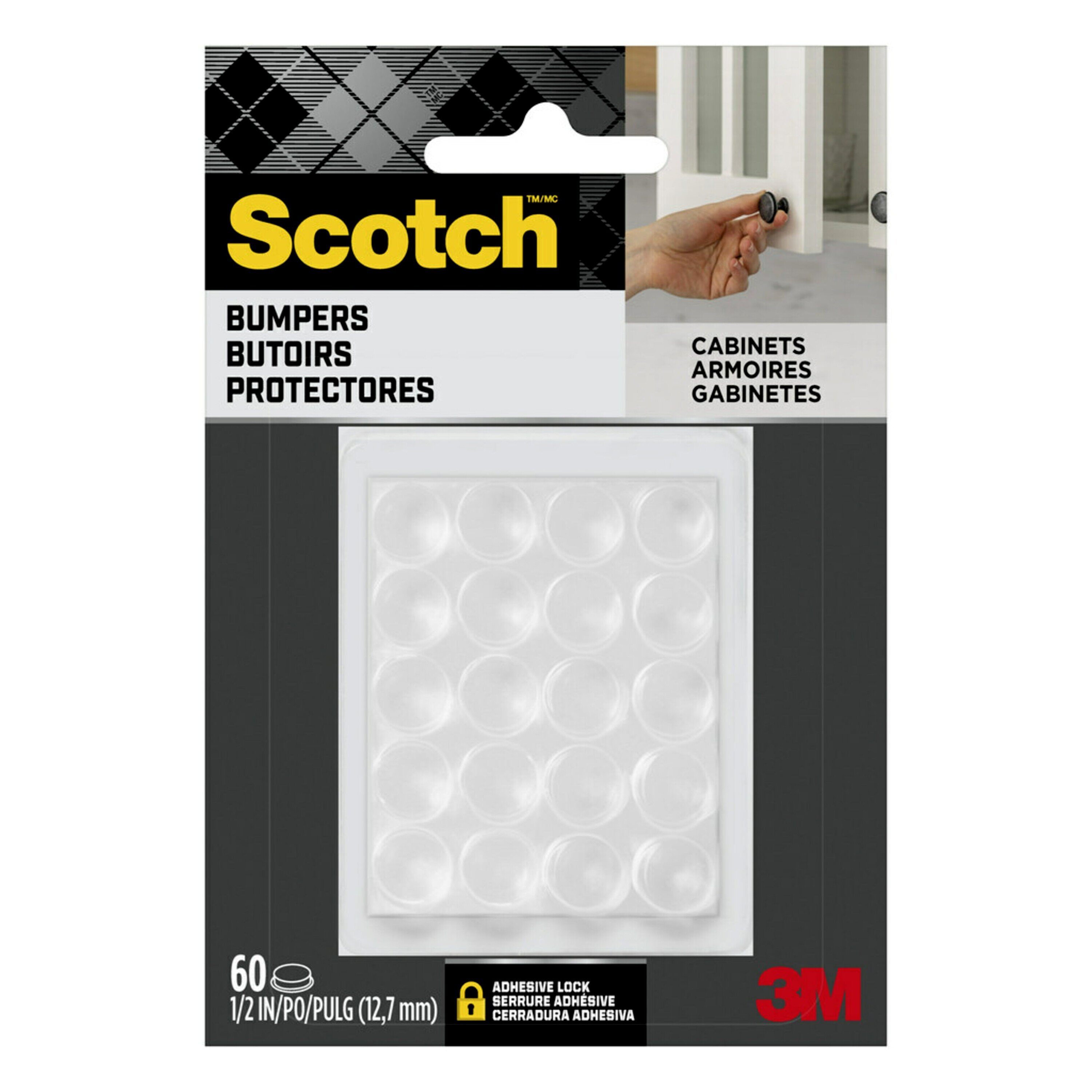 Scotch 60-Pack Round Cabinet Bumpers in Clear | SP956-NA