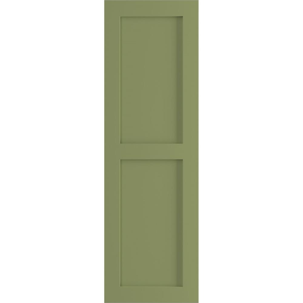 Ekena Millwork TFP101FPF12X026MG 12-in W x 26-in H Moss Green Flat panel Exterior Shutters ( 2 -Pack )