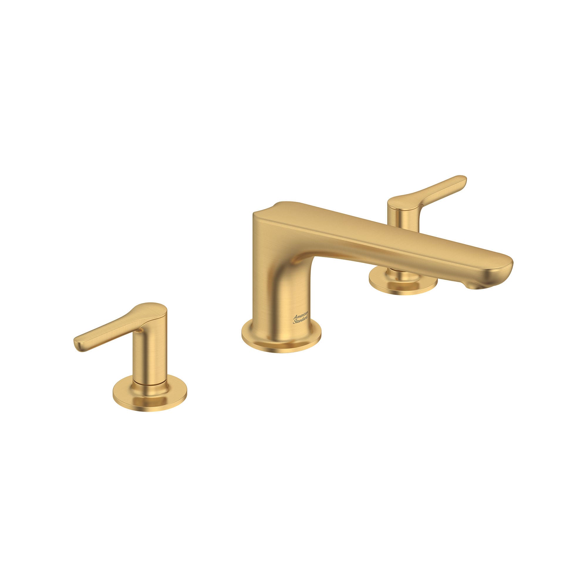 American Standard T105900.GN0 Studio S Brushed Cool Sunrise 2-hole 2-handle Mid-arc Residential Handle Bathroom Sink Faucet