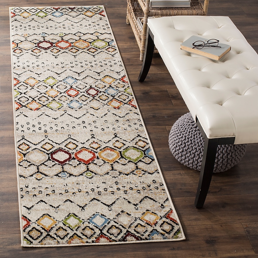 Safavieh Amsterdam Huron 2 x 10 Ivory/Multi Indoor Geometric Global Runner Safavieh Amsterdam Huron 2 x 10 Ivory/Multi Indoor Geometric Global Runner