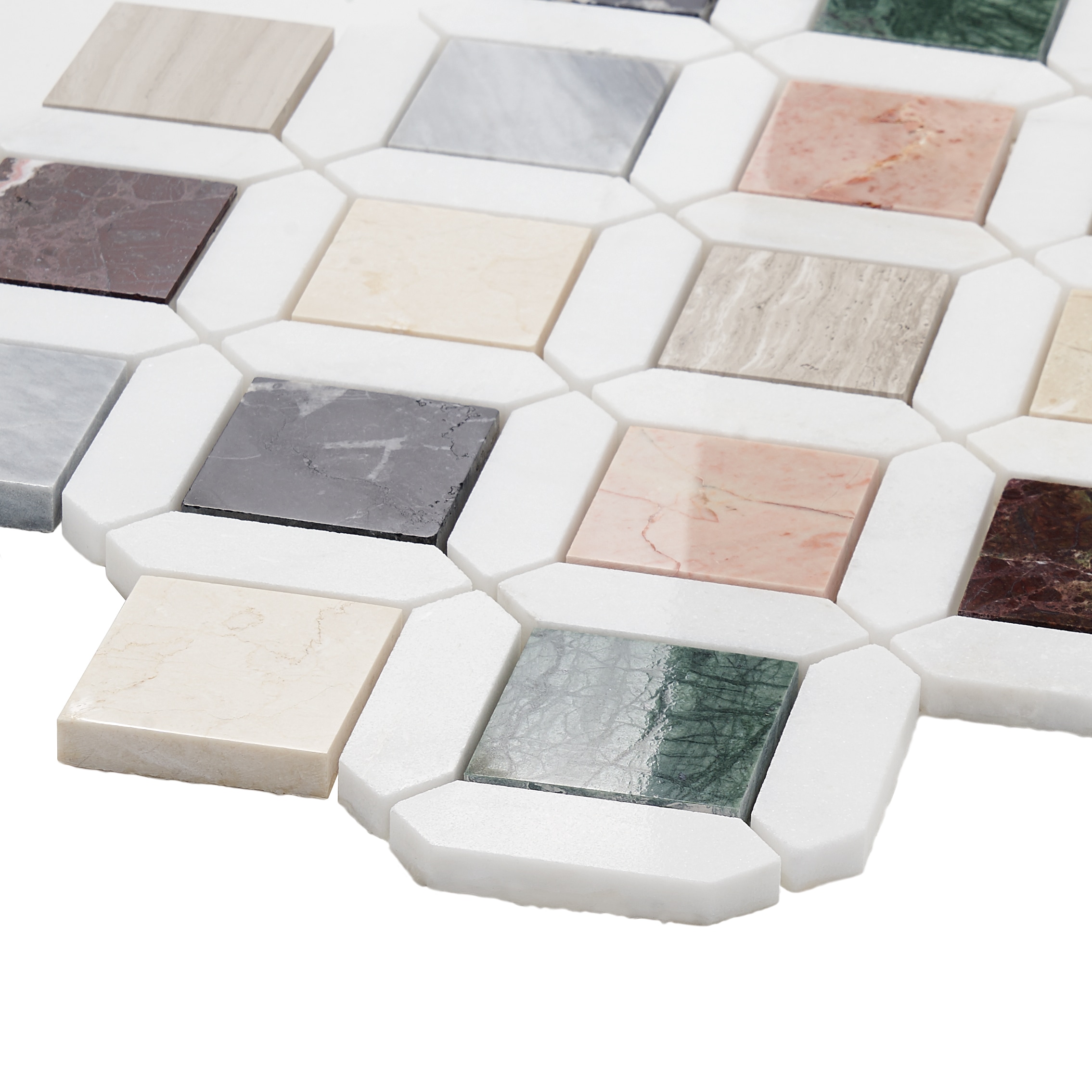 Artmore Tile (Sample) Fruity Multicolor 3-in x 6-in Polished Glass Uniform  Squares Mosaic Thinset Mortar Wall Tile in the Tile Samples department at