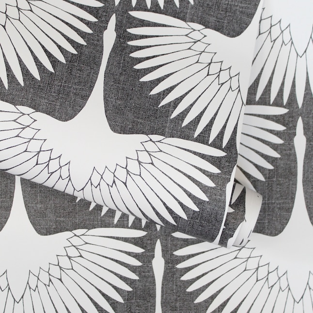 Tempaper 28-sq ft Grey Vinyl Birds Self-adhesive Peel and Stick ...